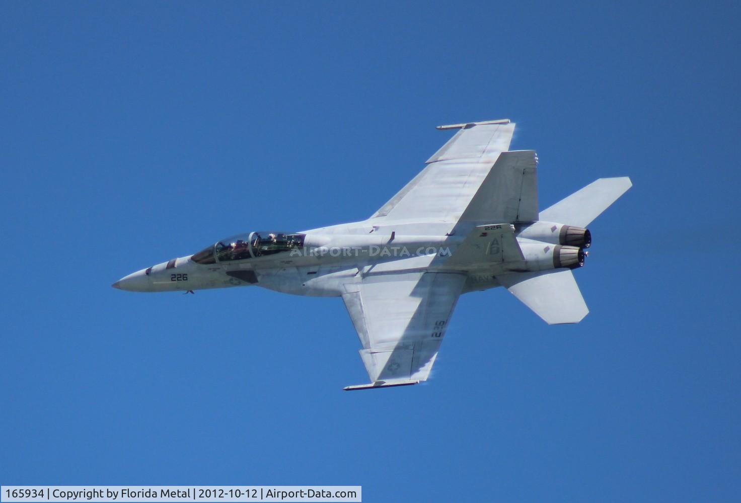 165934, Boeing F/A-18F Super Hornet C/N F080, F/A-18F over Daytona Beach