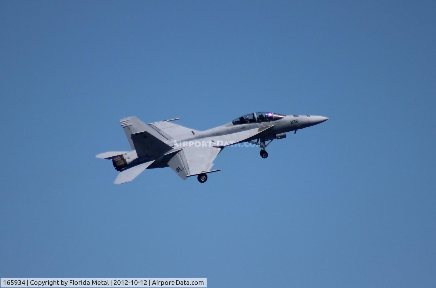 165934, Boeing F/A-18F Super Hornet C/N F080, F/A-18F over Daytona Beach