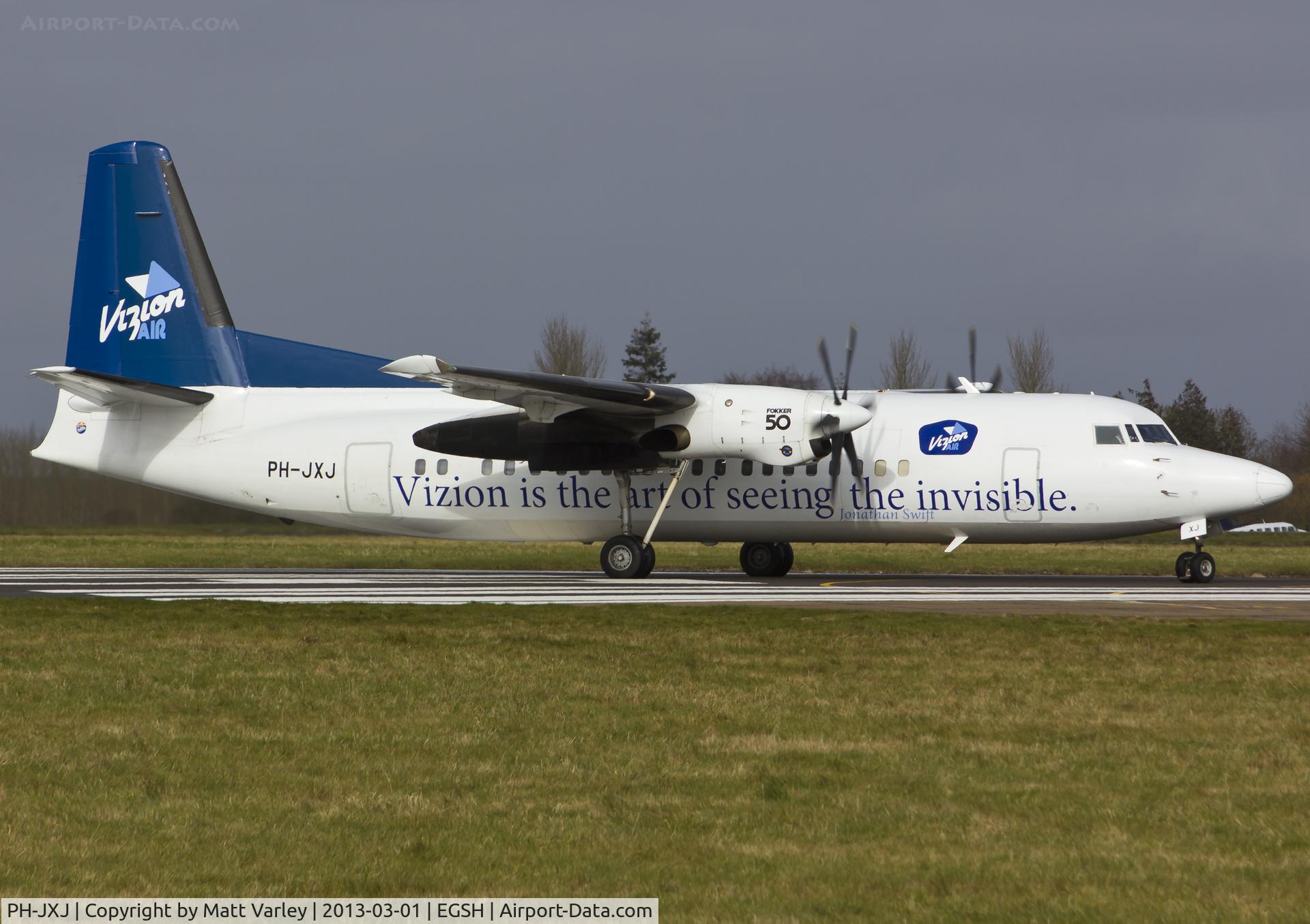 PH-JXJ, 1991 Fokker 50 C/N 20232, Departing with NCFC on board.