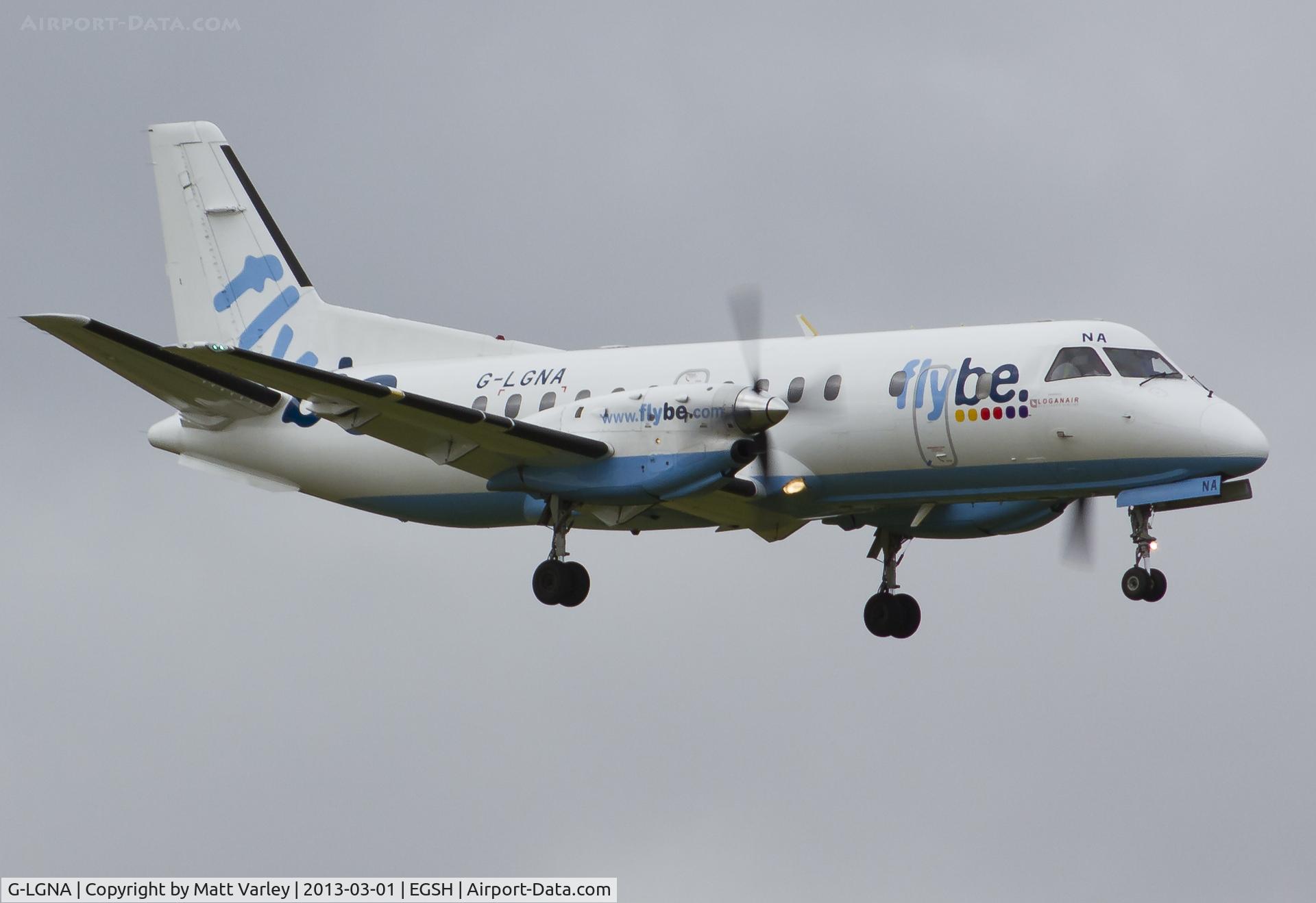 G-LGNA, 1990 Saab 340B C/N 340B-199, Arriving at EGSH.