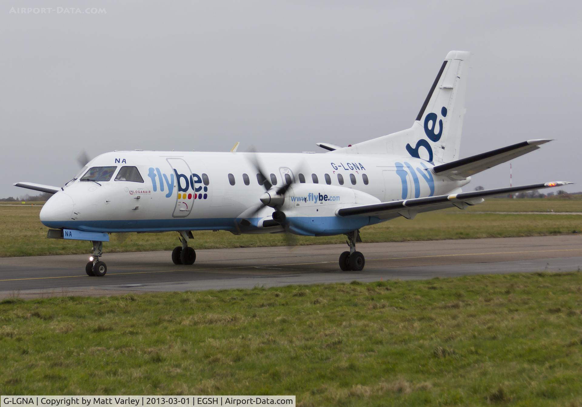 G-LGNA, 1990 Saab 340B C/N 340B-199, Departing EGSH.