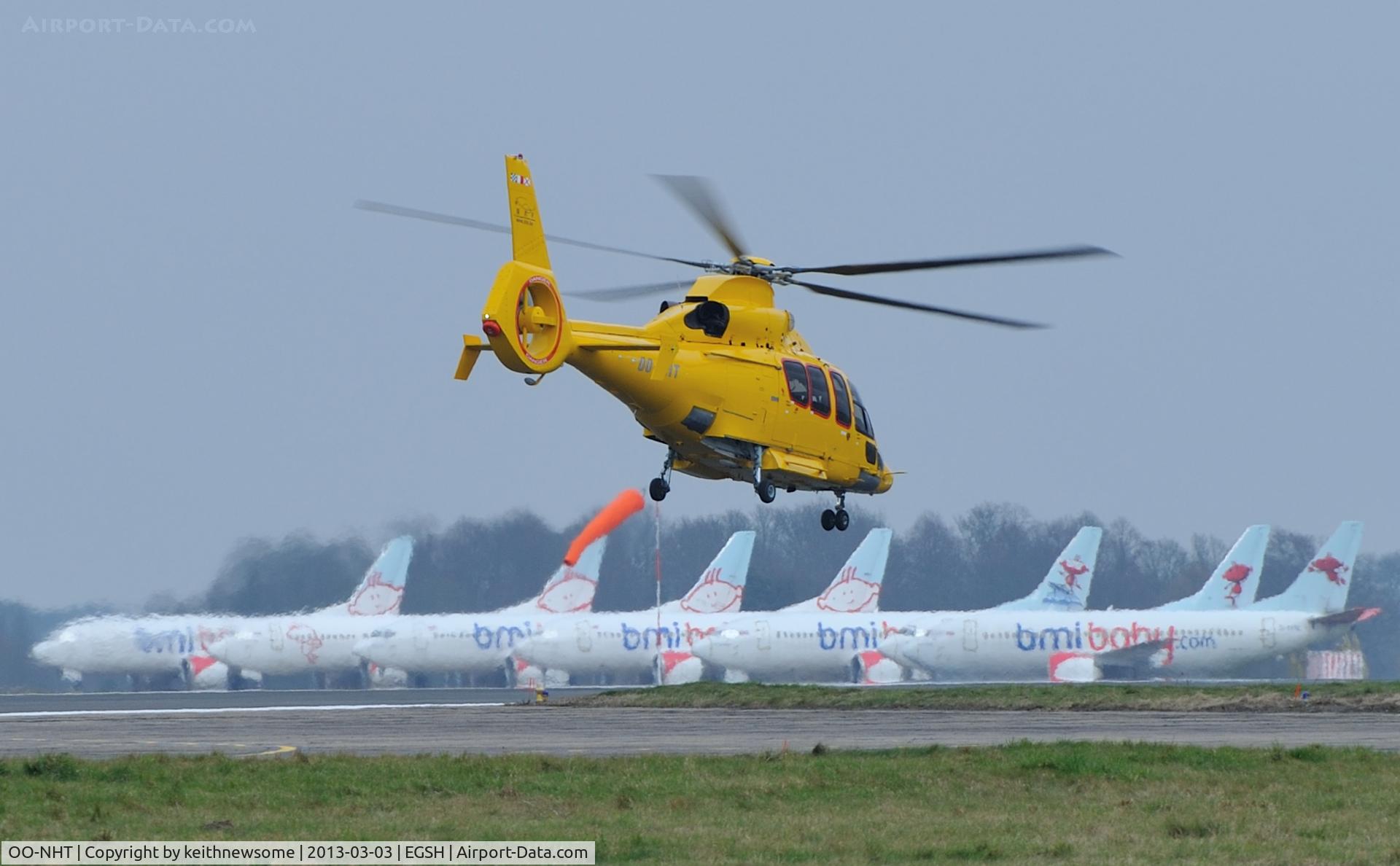 OO-NHT, 2006 Eurocopter EC-155B-1 C/N 6735, Leaving above the nursery !