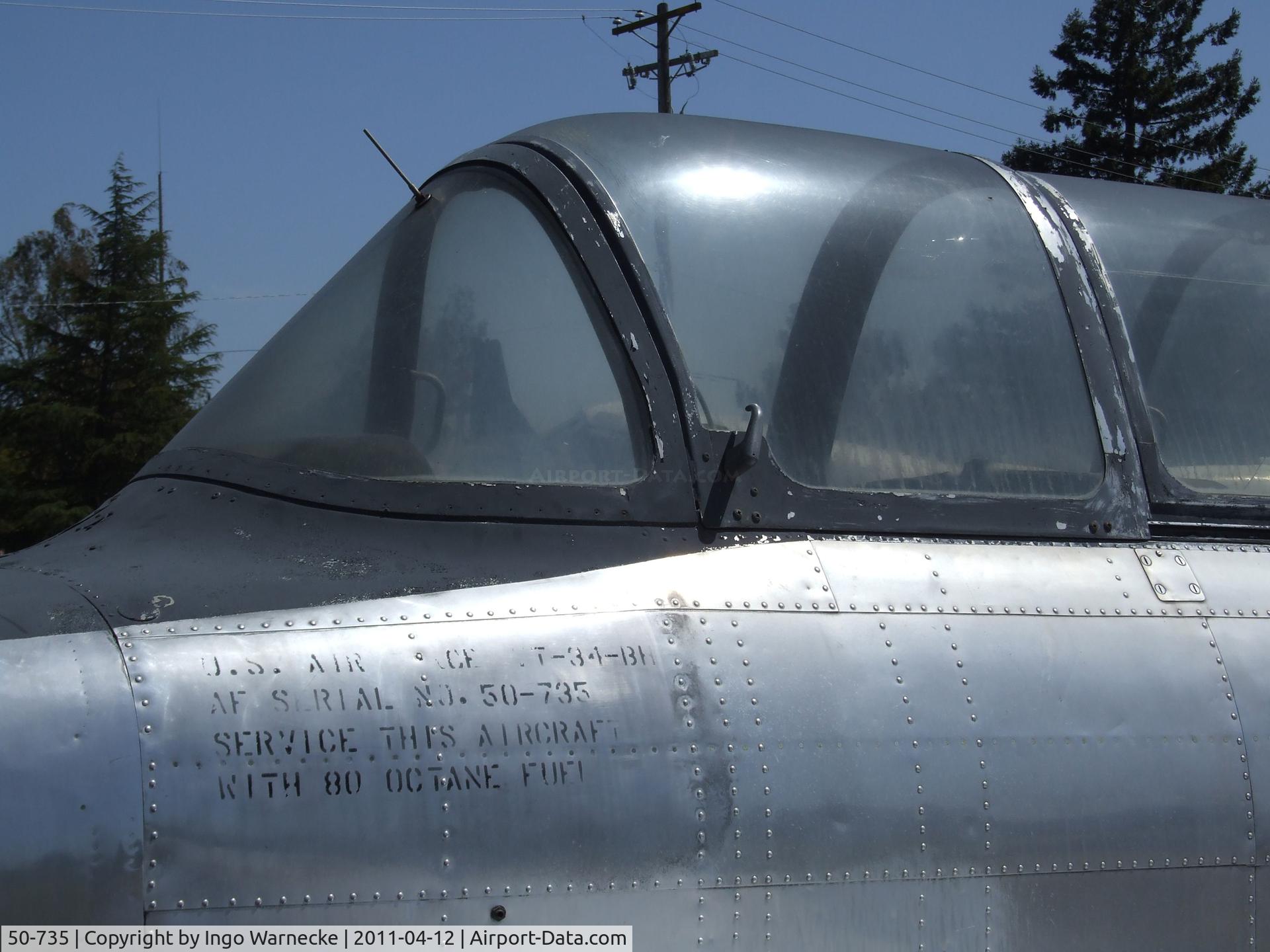 50-735, 1950 Beechcraft YT-34-BH Mentor C/N G-4, Beechcraft YT-34 Mentor at the Castle Air Museum, Atwater CA