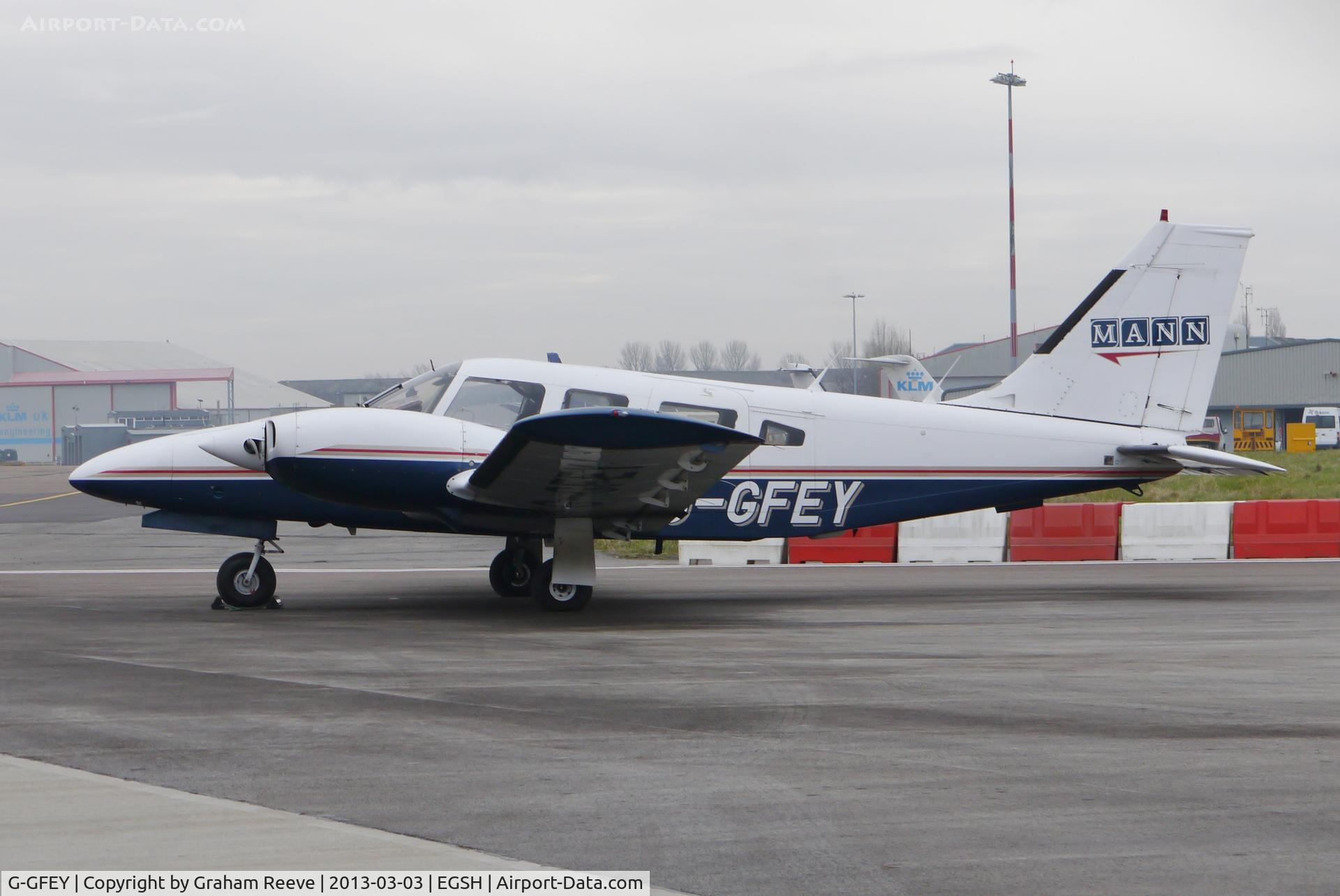 G-GFEY, 1978 Piper PA-34-200T Seneca II C/N 34-7870343, Parked at Norwich.
