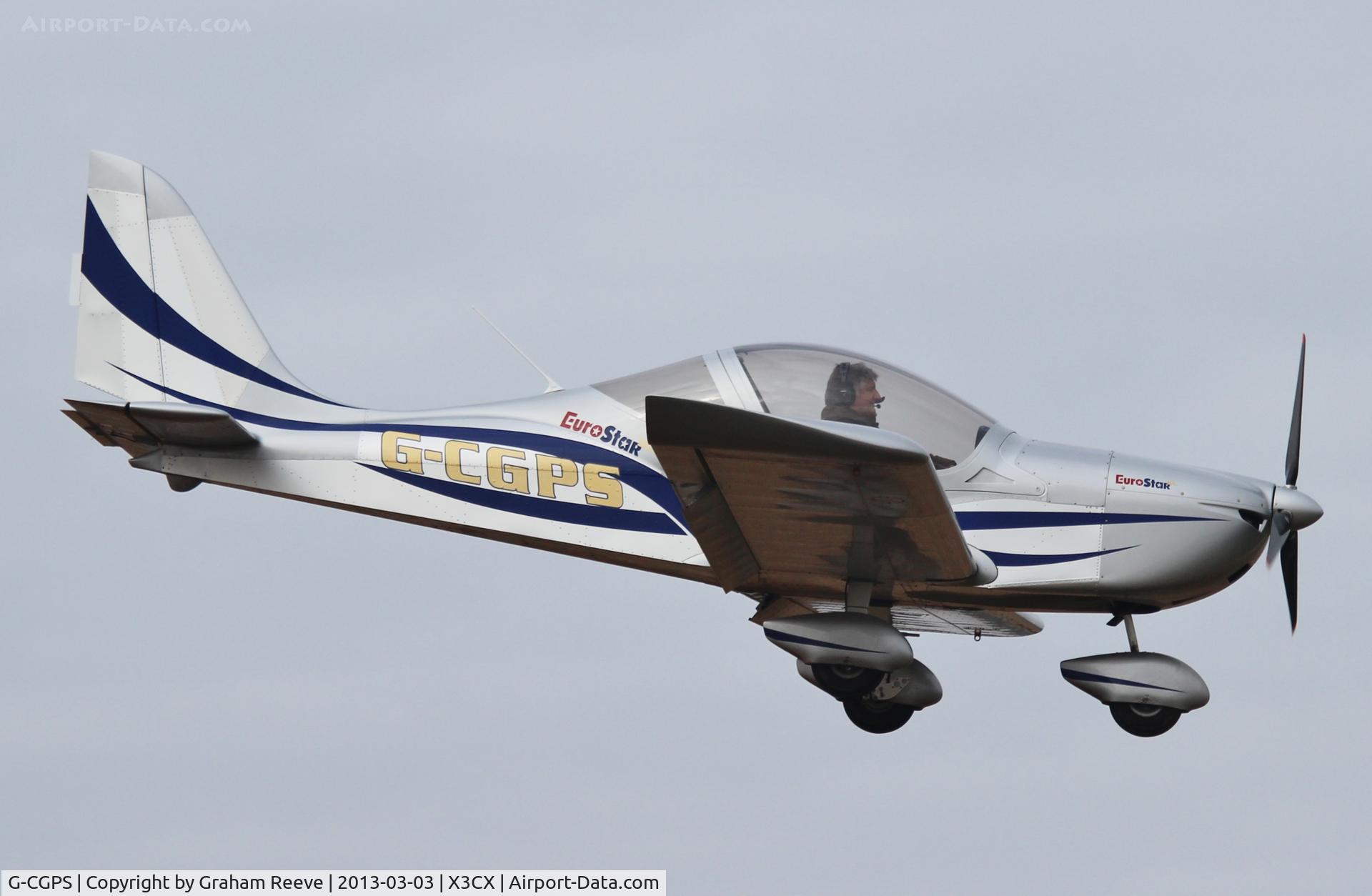 G-CGPS, 2010 Aerotechnik EV-97 Eurostar SL C/N LAA 315B-14987, About to touch down.