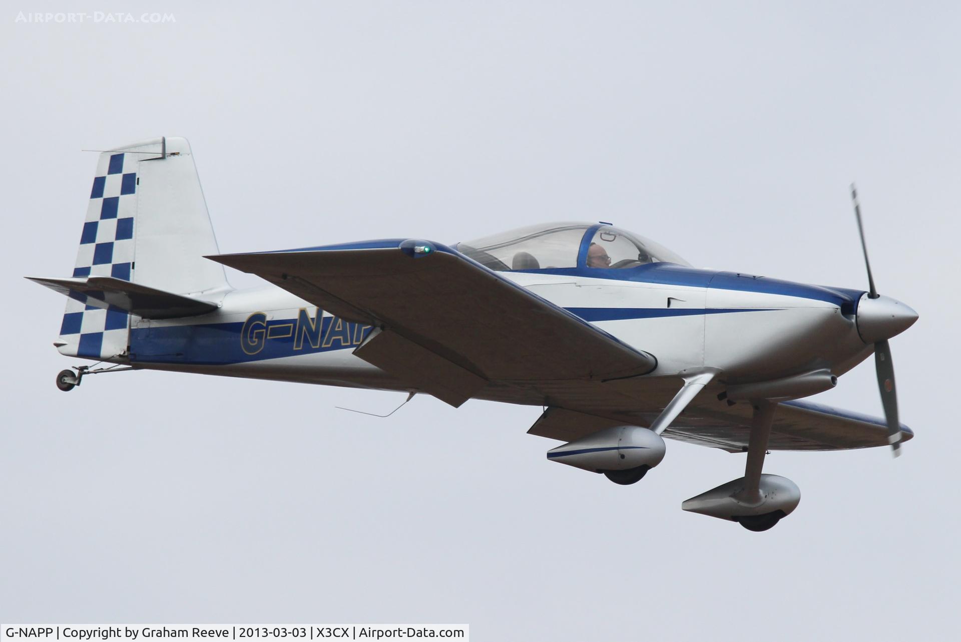 G-NAPP, 2003 Vans RV-7 C/N PFA 323-14115, About to land.