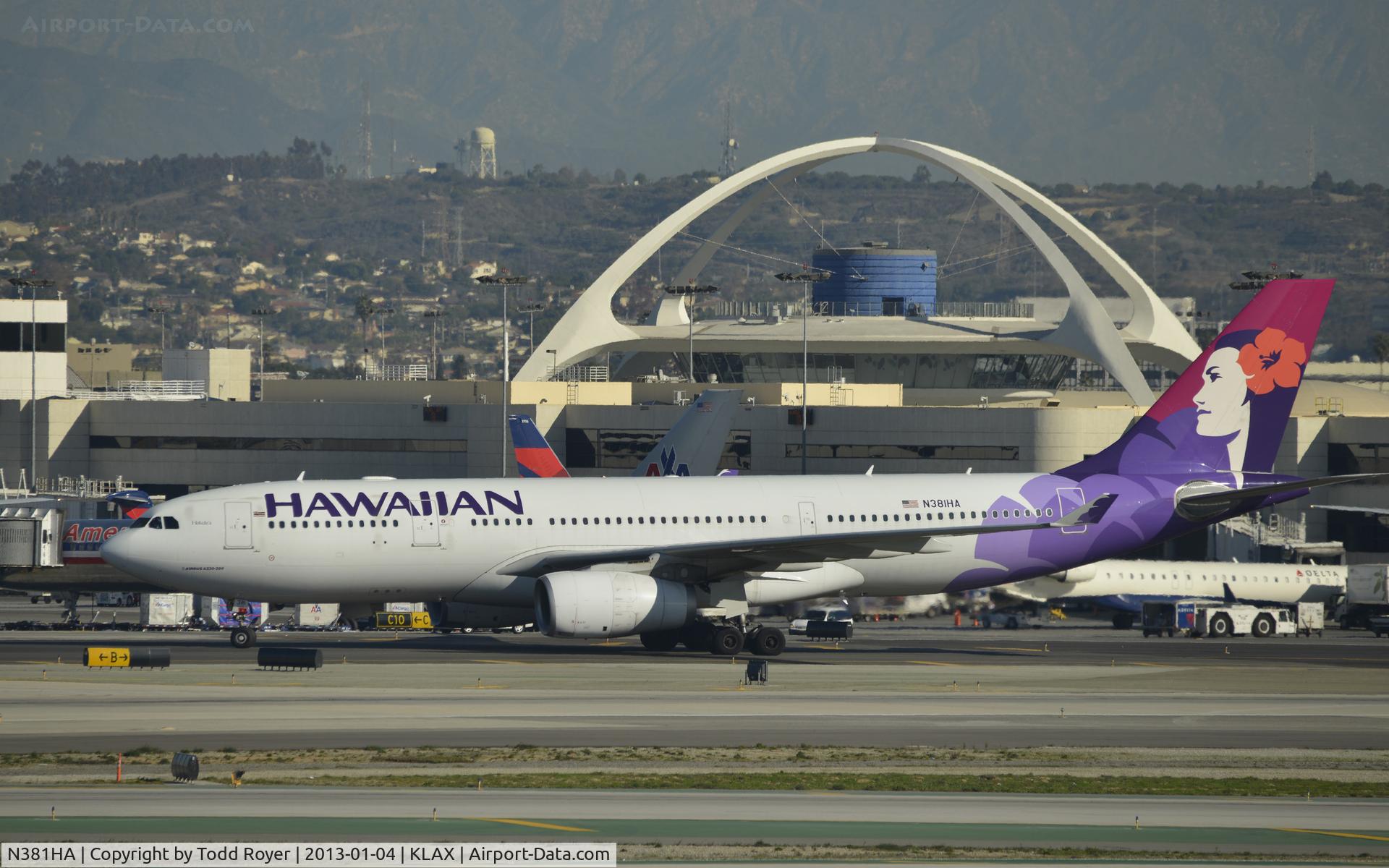 N381HA, 2010 Airbus A330-243 C/N 1114, Taxiing for departure at LAX