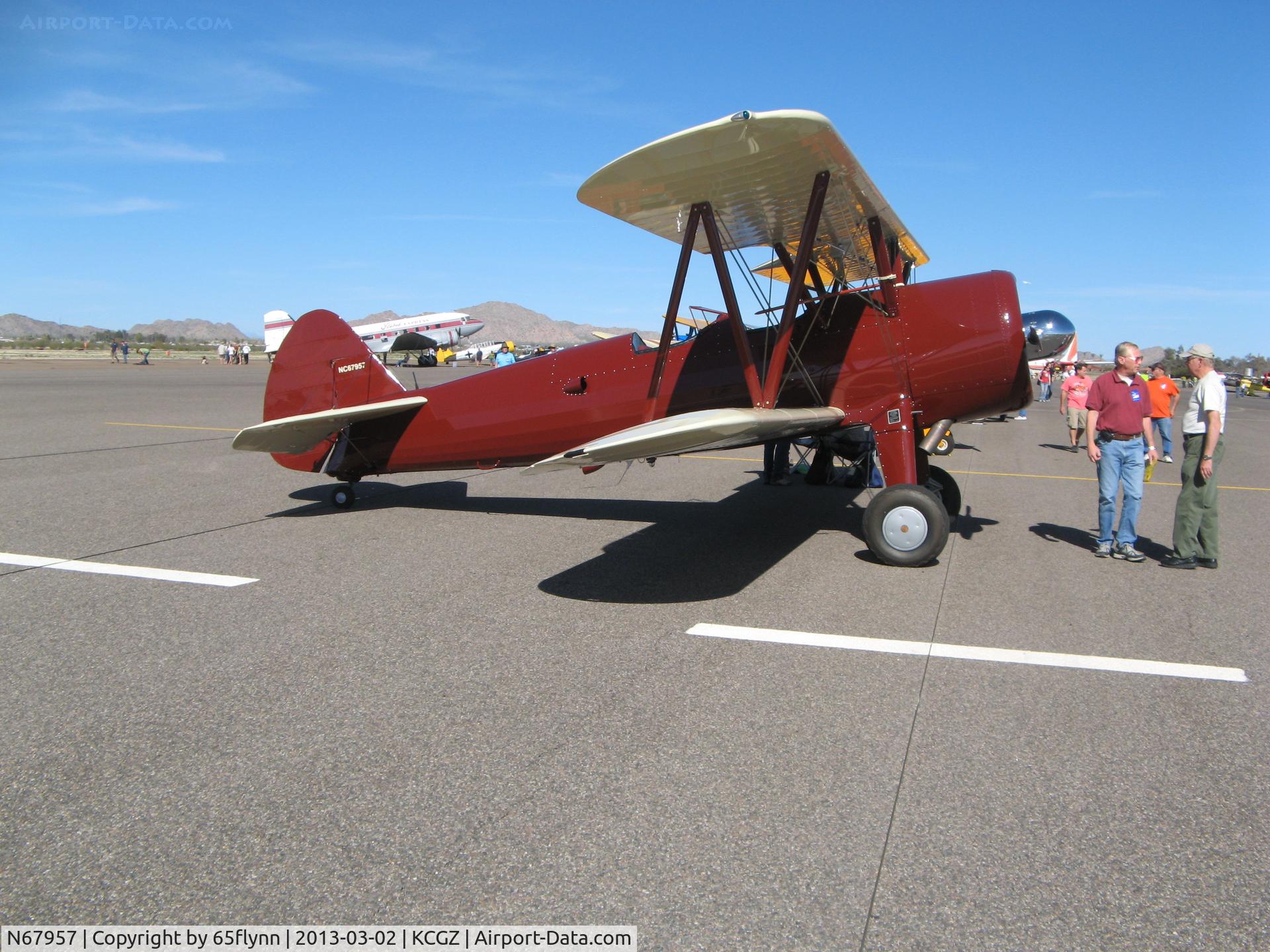 N67957, 1942 Boeing A75N1(PT17) C/N 75-3717, Cactus fly in 2013.