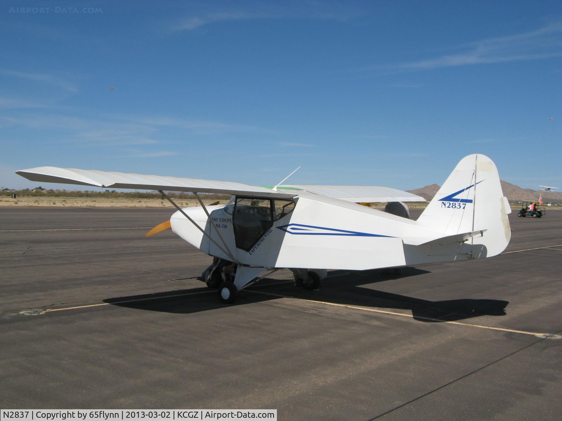 N2837, 1969 Stits SA-7D Skycoupe C/N 3, I've seen this a/c around AZ for years.  Nice to see it is still being flown.