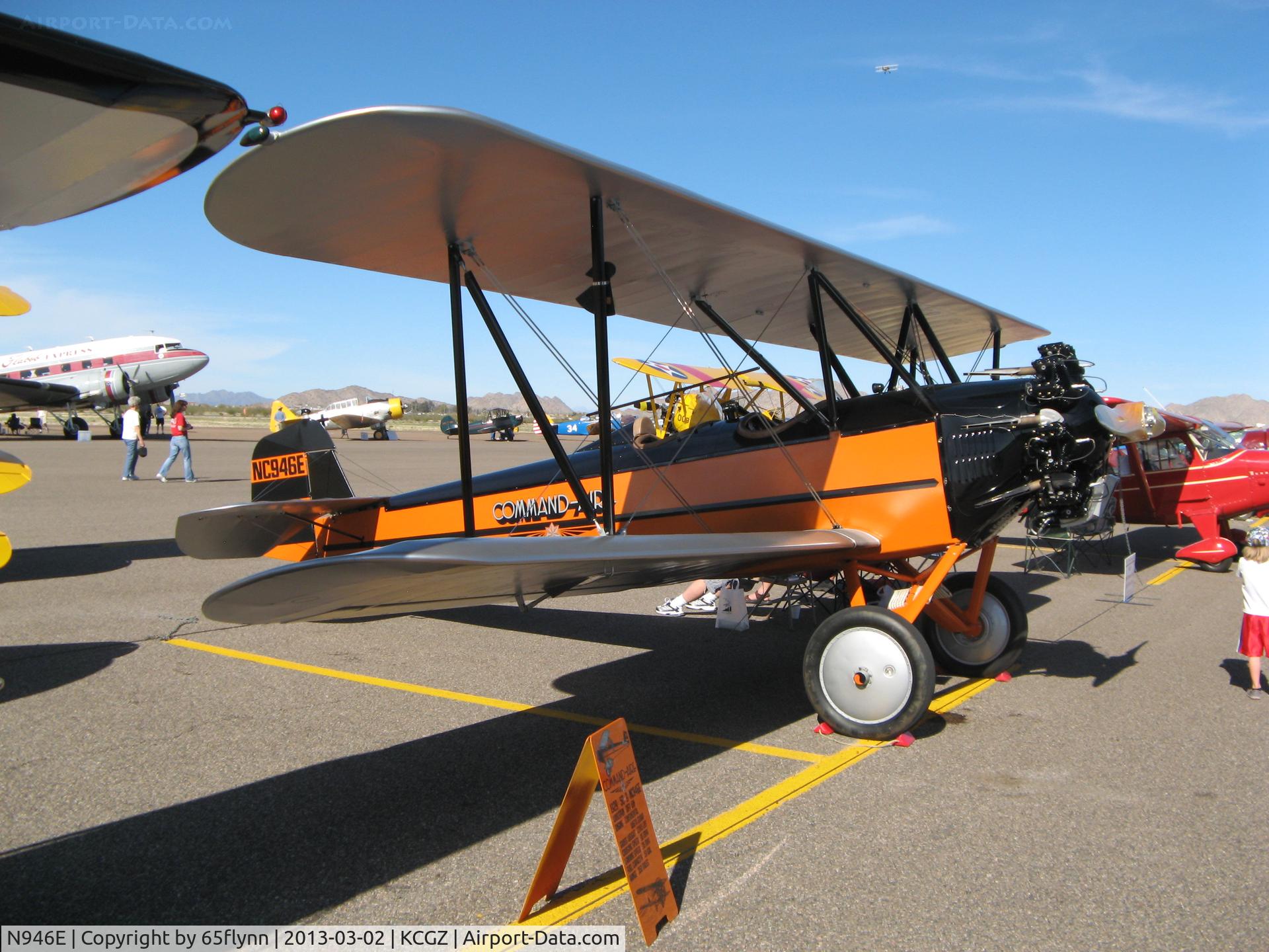 N946E, 1929 Command-aire 5C-3 C/N W-95, Very rare bipe.  It does well with the 220 hp Continental up front.
