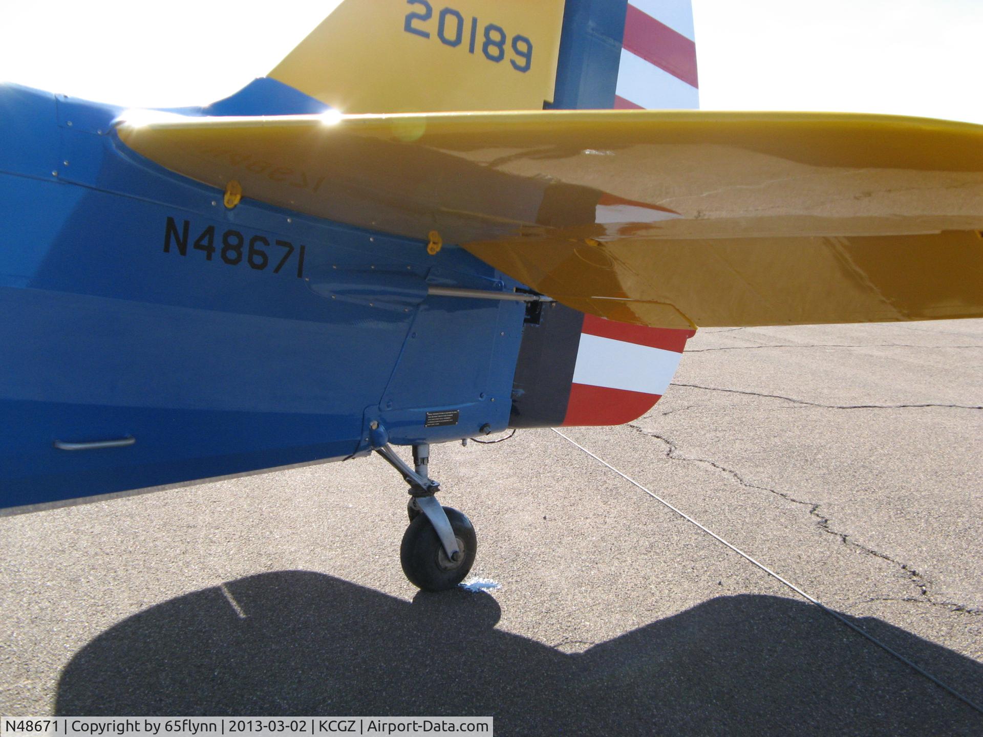 N48671, 1941 Fairchild M-62A C/N T41-1191, The planes owner told me the same tail wheel unit was used on other Fairchild aircraft and the wheels axle needs to be further aft of the tail wheel strut to prevent shimmy.