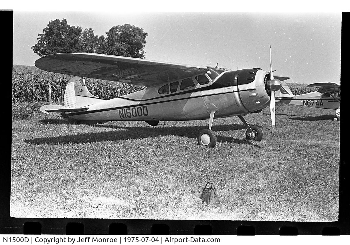 N1500D, 1951 Cessna 190 C/N 7722, Piper Airport (closed), princeton, Illinois,  summer 1975