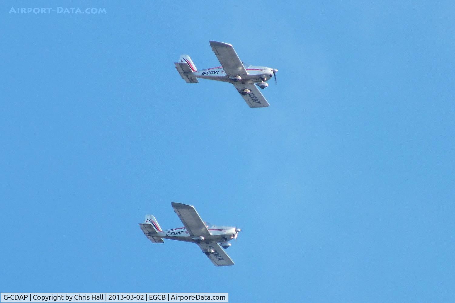 G-CDAP, 2004 Aerotechnik EV-97 TeamEurostar UK C/N 2114, flying in formation with G-CGVT