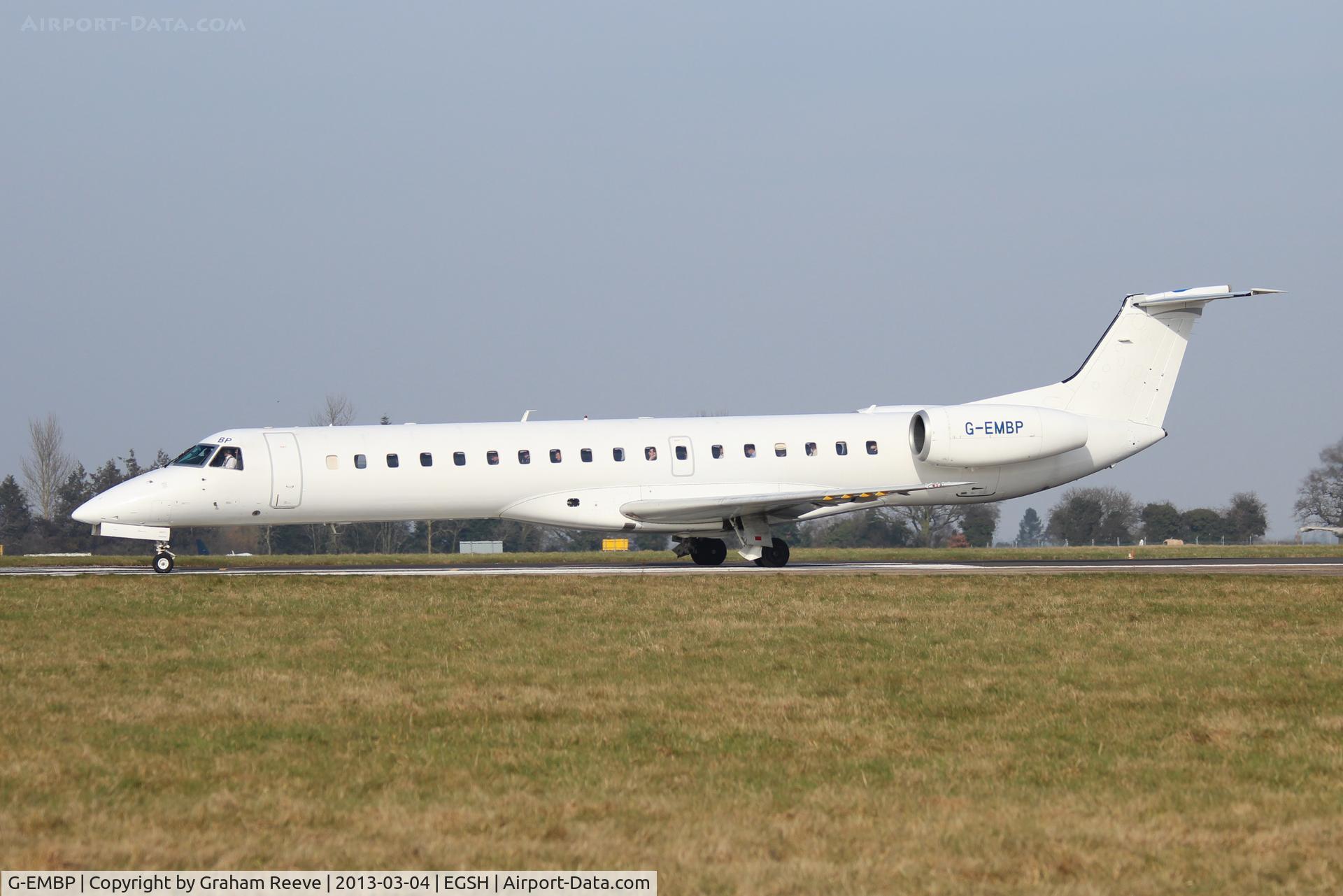 G-EMBP, 2000 Embraer EMB-145EU (ERJ-145EU) C/N 145300, About to depart.