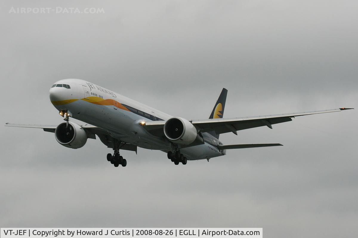 VT-JEF, 2007 Boeing 777-35R/ER C/N 35162, Jet Airways