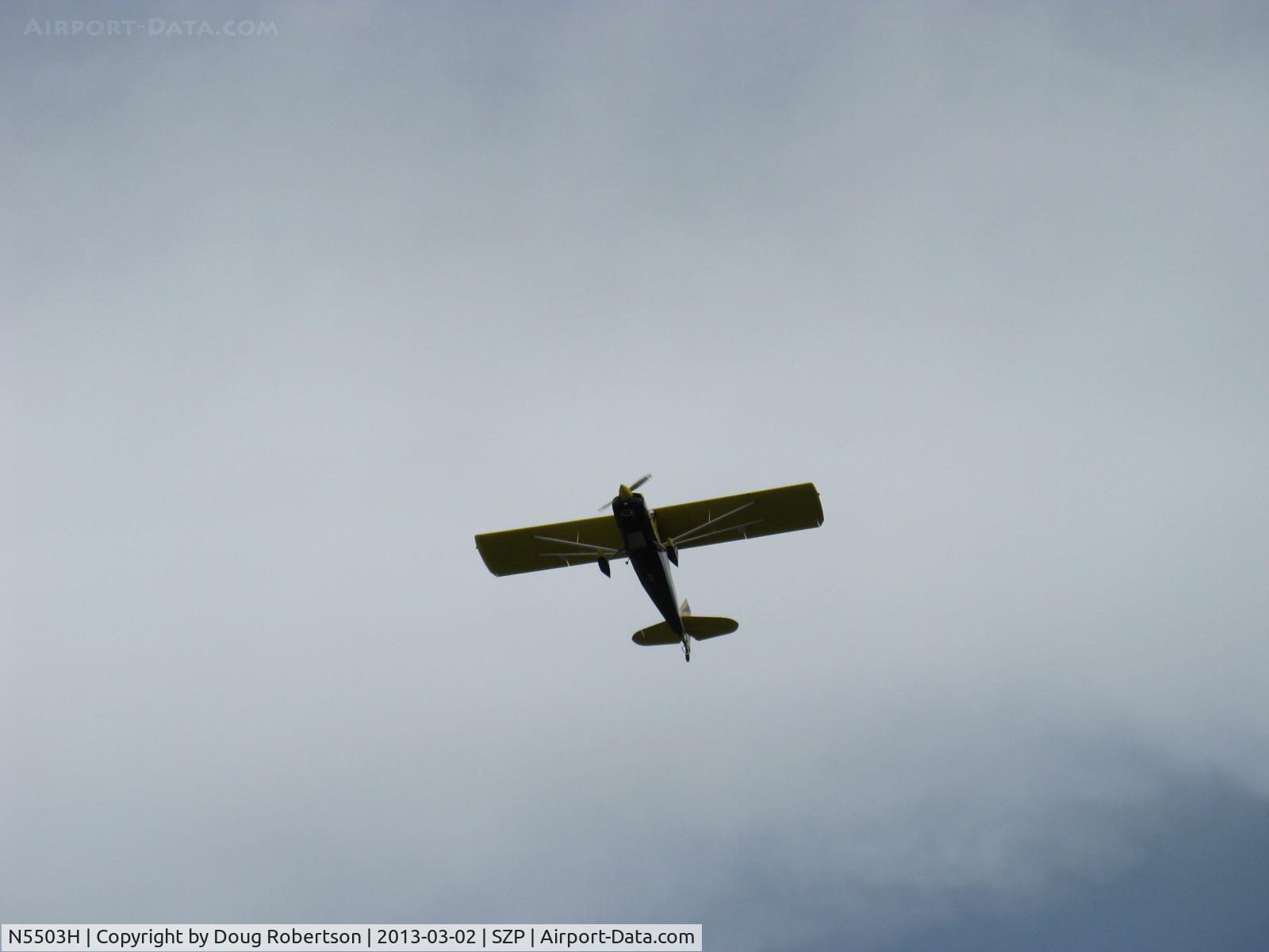 N5503H, 1978 Bellanca 8KCAB Super Decathlon C/N 413-78, 1978 Bellanca 8KCAB SUPER DECATHLON, Lycoming AEIO-360 180 Hp, takeoff climb Rwy 22