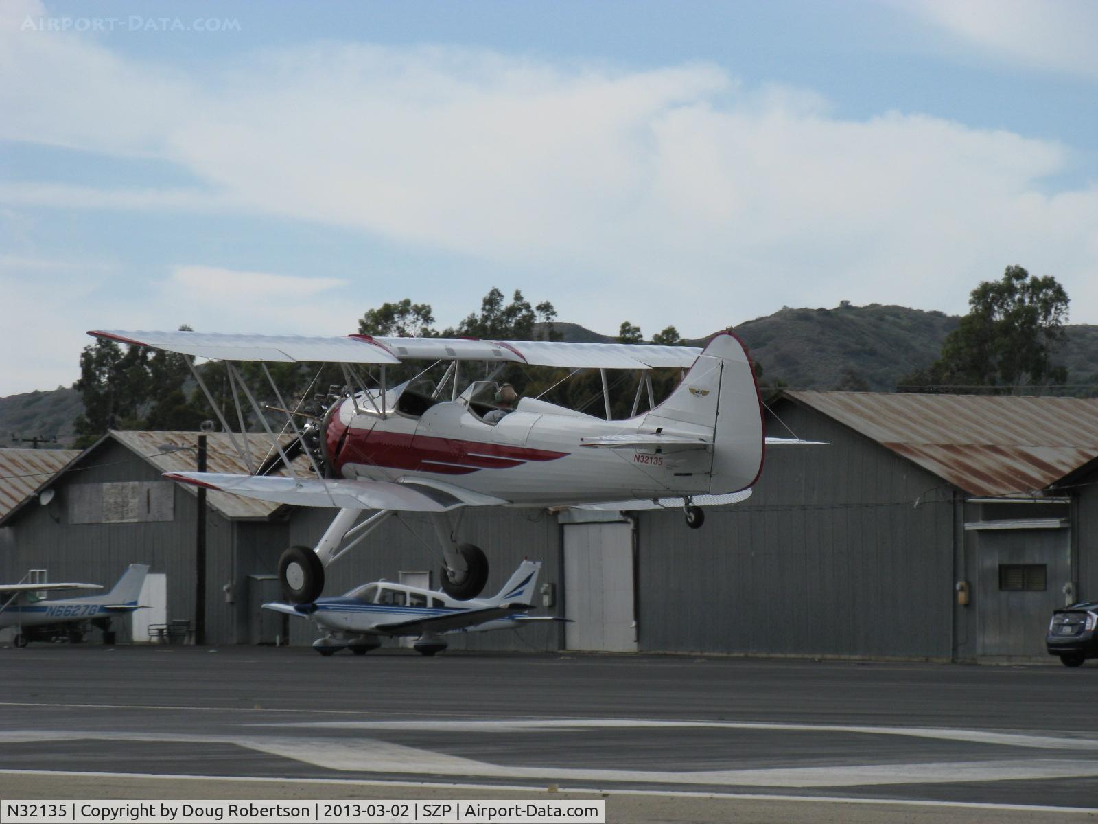 N32135, 1941 Waco UPF-7 C/N 5767, 1941 Waco UPF-7, Continental W670 220 Hp radial, chromed engine, prop & spinner, a beautiful classic showplane biplane based SZP, landing Rwy 22