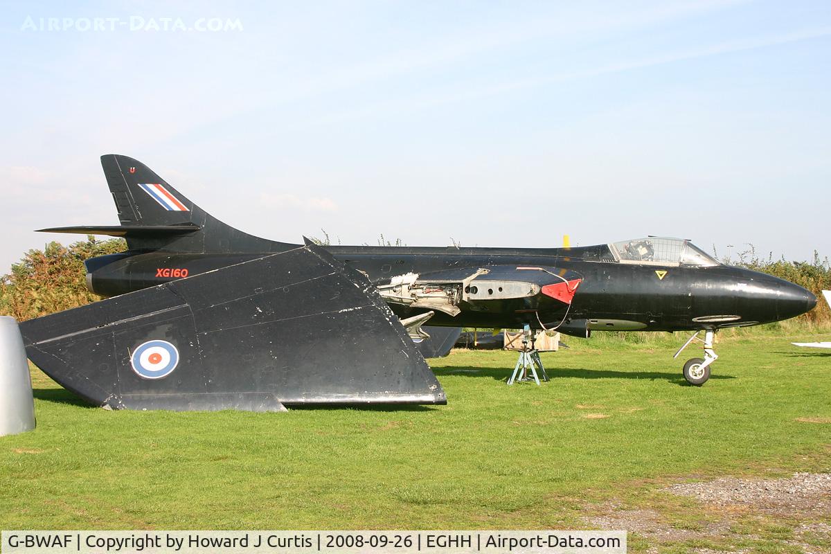 G-BWAF, 1956 Hawker Hunter F.6A C/N S4/U/3393, Ready for reassembly at the new Bournemouth Aviation Museum site.
