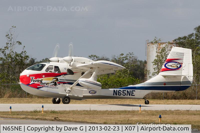 N65NE, 1986 STOL Aircraft UC-1 Twin Bee C/N 023, Twin Bee departing Lake Wales, FL