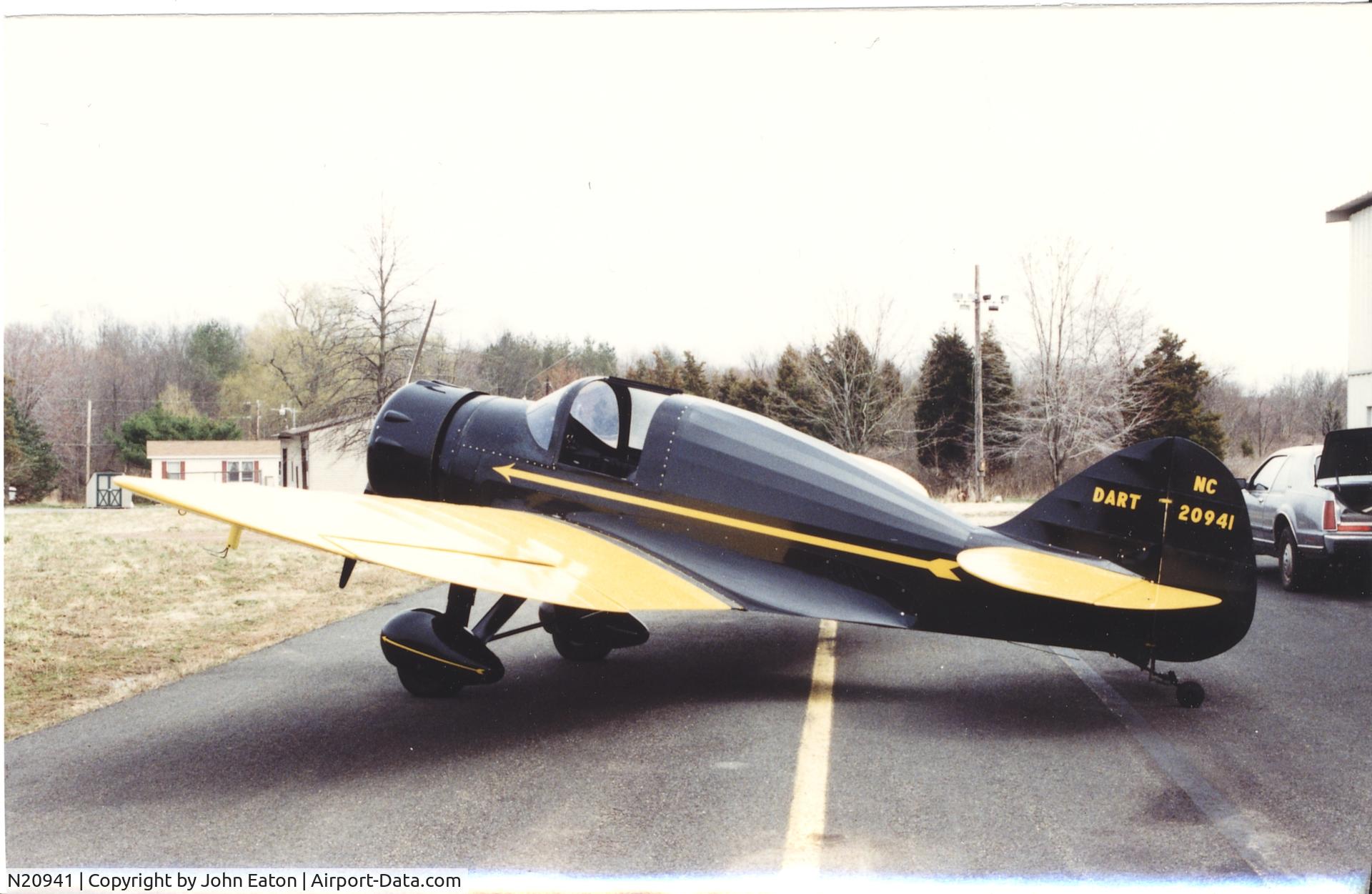 N20941, 1939 Culver Dart GK C/N GK-45, Taken in Pennsylvania when owned by David Foulkes.  Subject of a 1/4 scale R/C model, http://www.yolo.net/~jeaton/gems/4dart.htm