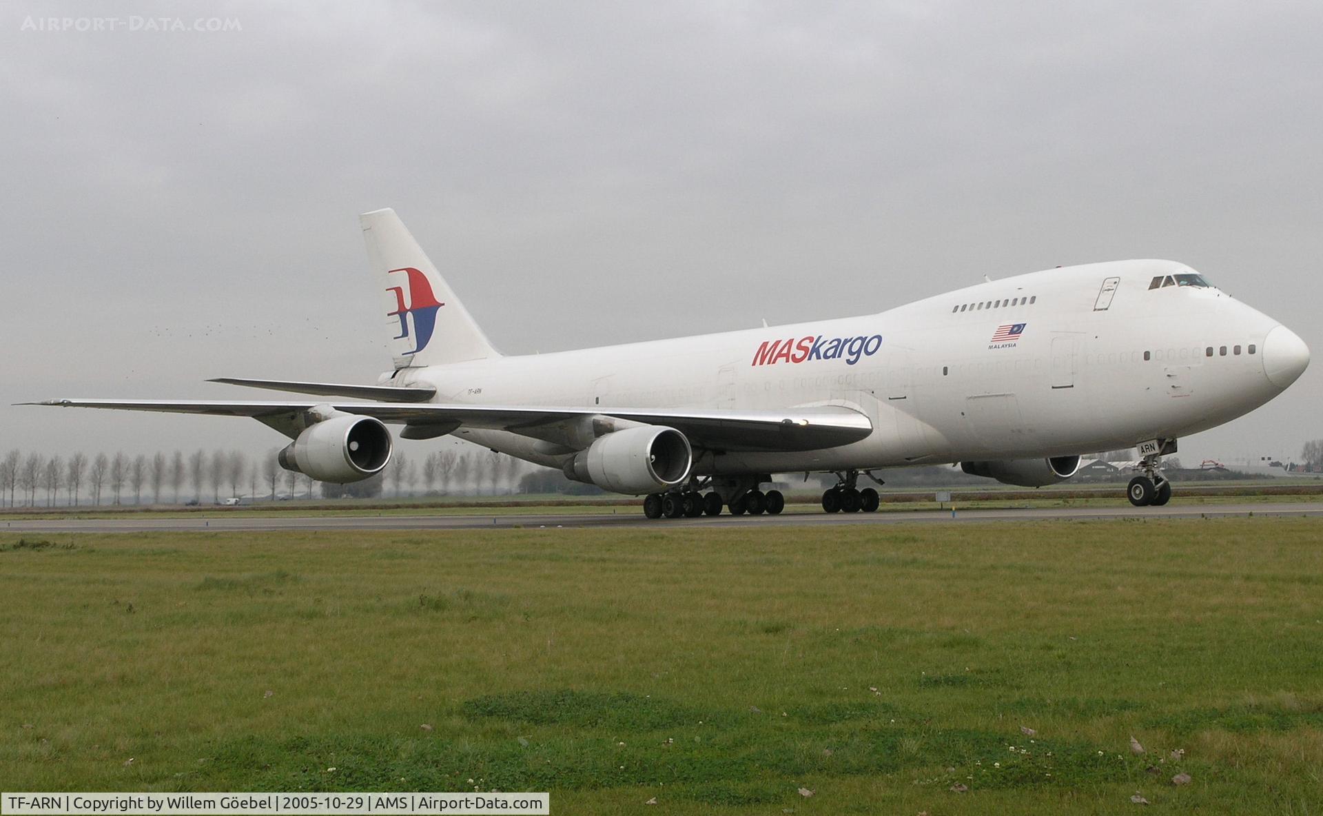 TF-ARN, 1980 Boeing 747-2F6B C/N 22382, Taxi to the Cargo gate of Schiphol Airport