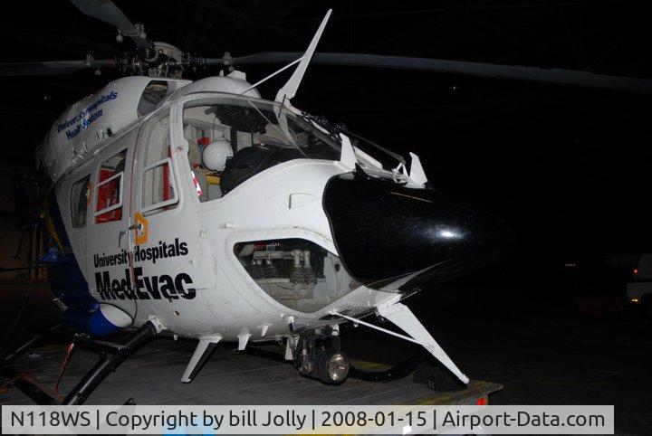 N118WS, 1984 Eurocopter-Kawasaki BK-117A-3 C/N 7030, At base in Akron Oh.