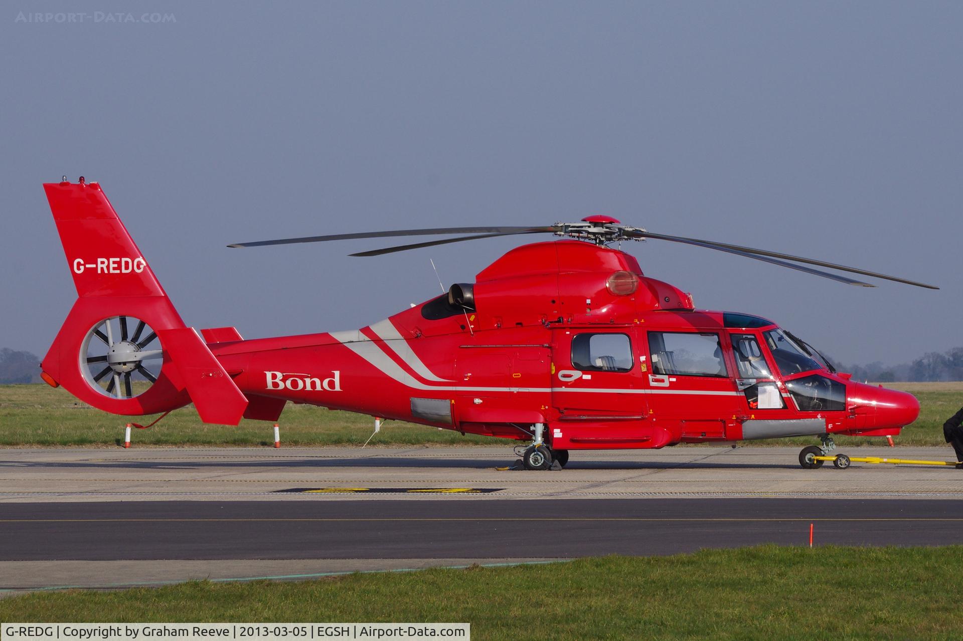 G-REDG, 2010 Eurocopter AS-365N-3 Dauphin 2 C/N 6907, Parked at Norwich.