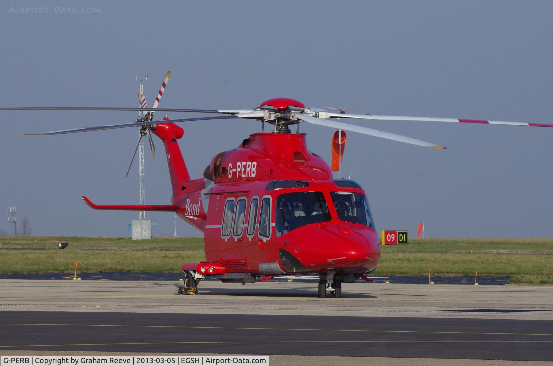 G-PERB, 2011 AgustaWestland AW-139 C/N 41261, Parked at Norwich.