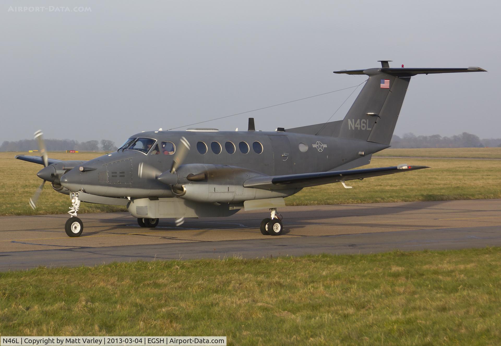 N46L, 1978 Beech 200 (C-12C) King Air C/N BC-56, Arriving at SaxonAir.
