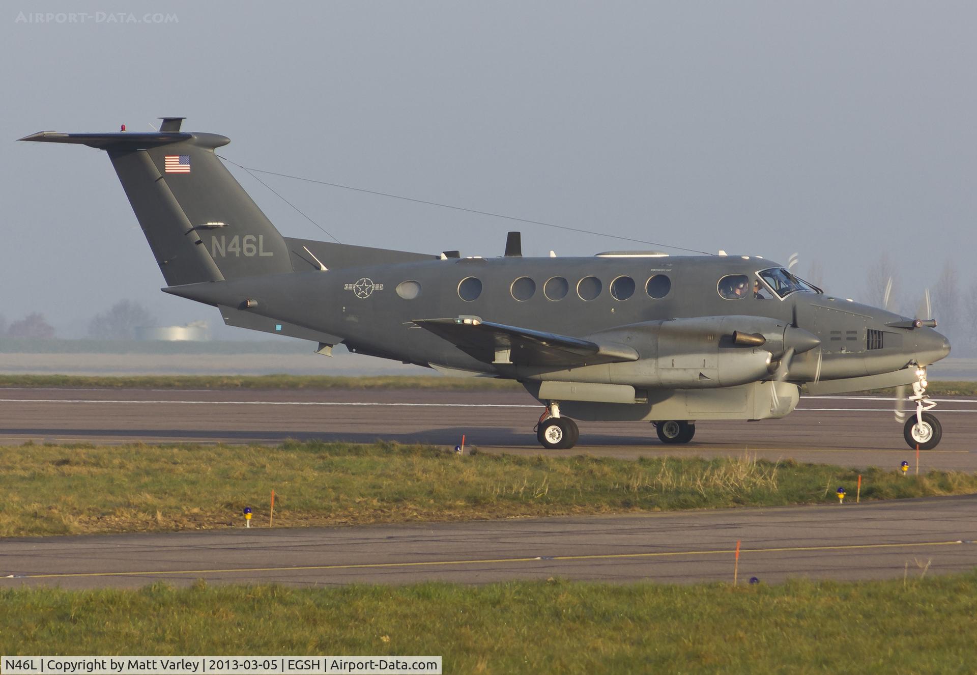 N46L, 1978 Beech 200 (C-12C) King Air C/N BC-56, departing EGSH.