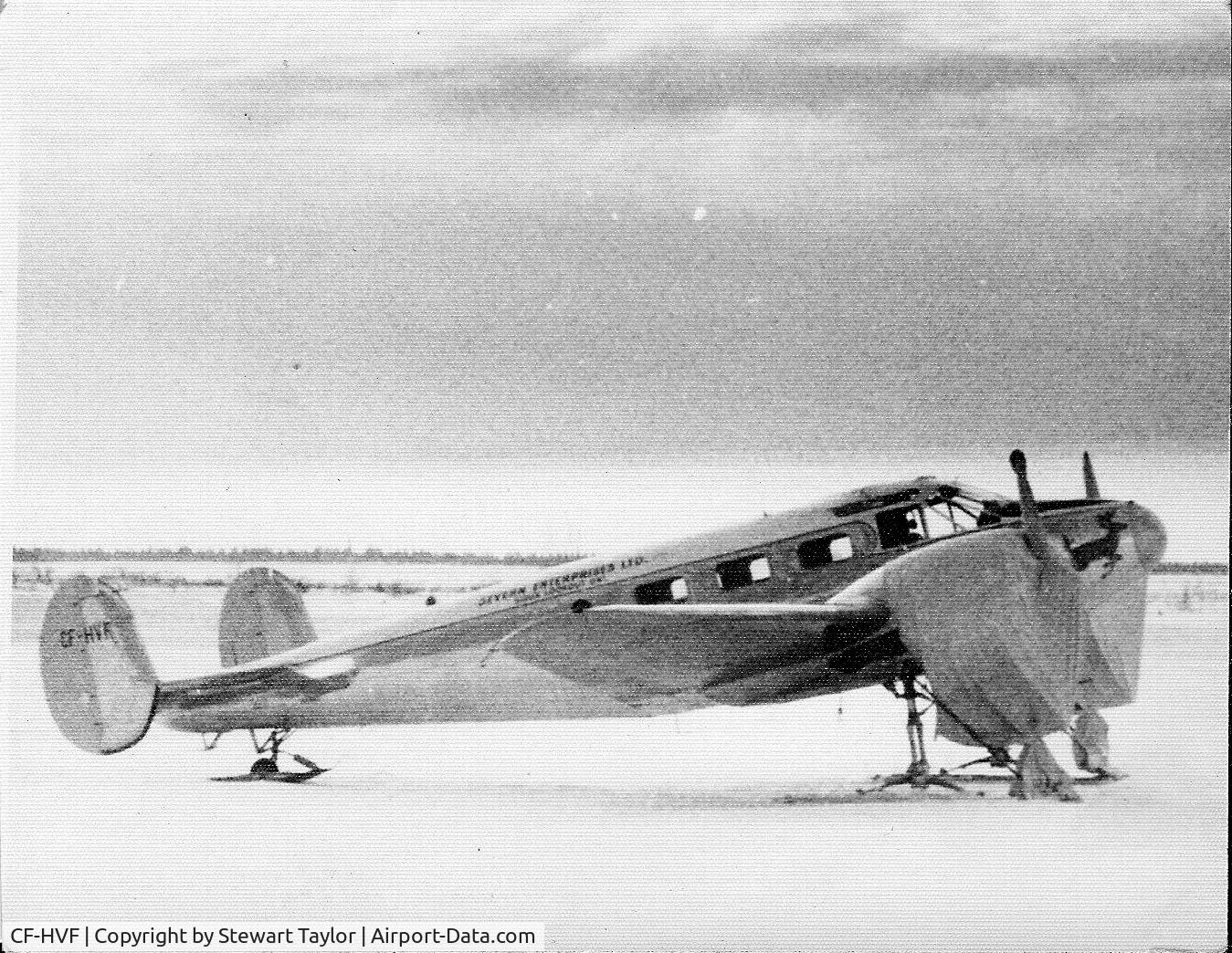 CF-HVF, 1946 Beech C18S C/N 7708, Used on Mid-Canada Line for runs to Bear Island and scatter site 415
Photo taken at Winisk, Ontario in 1964
