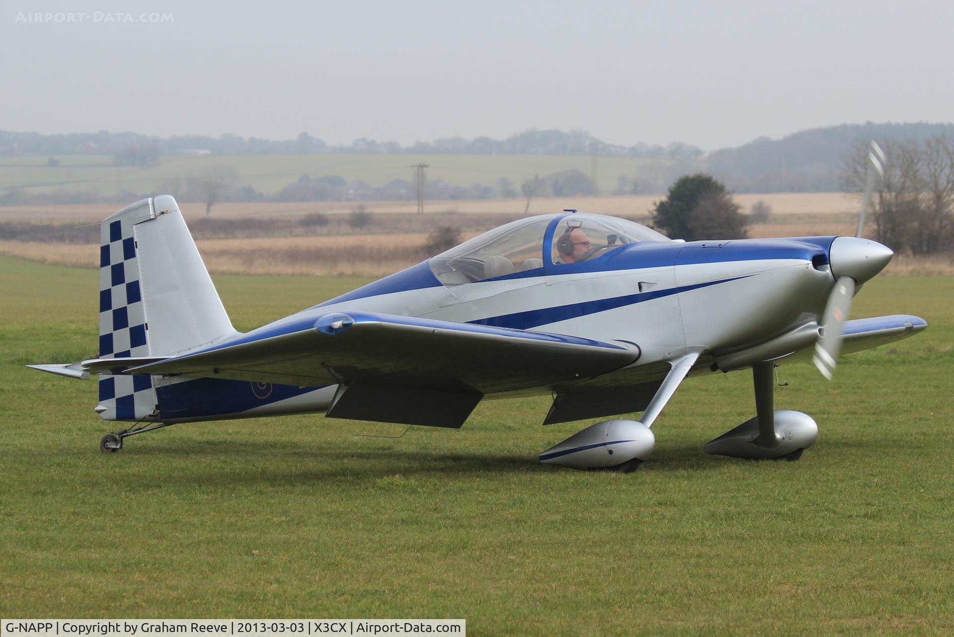 G-NAPP, 2003 Vans RV-7 C/N PFA 323-14115, Just landed at Northrepps.