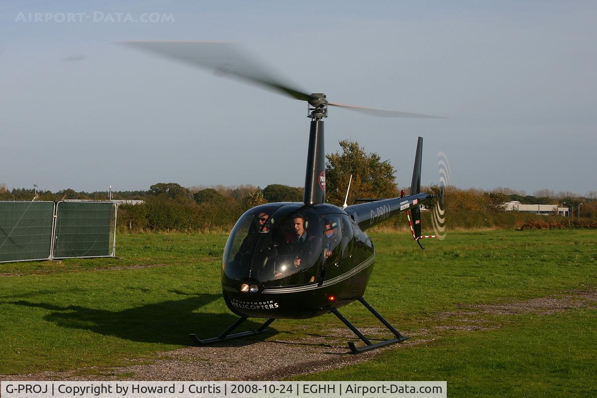 G-PROJ, 2007 Robinson R44 Raven II C/N 11695, Bringing guests to open the Bournemouth Aviation Museum at its new location.