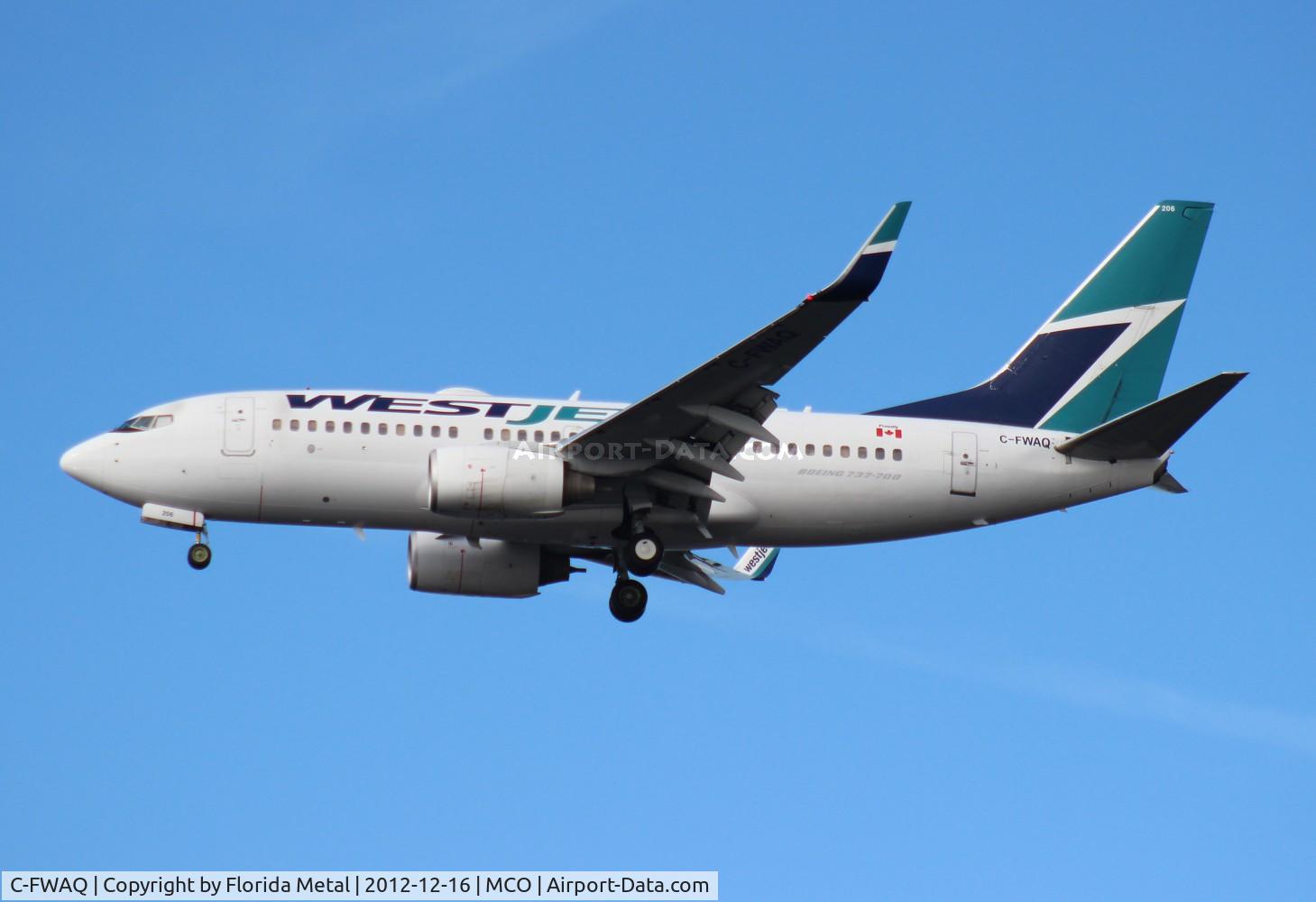 C-FWAQ, 2002 Boeing 737-7CT C/N 32748, West Jet 737