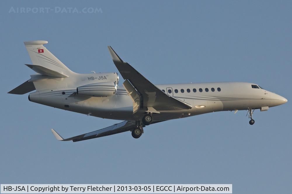 HB-JSA, 2012 Dassault Falcon 7X C/N 161, Vistor for the EUFA Champions League match between Manchester United and Real 
Madrid