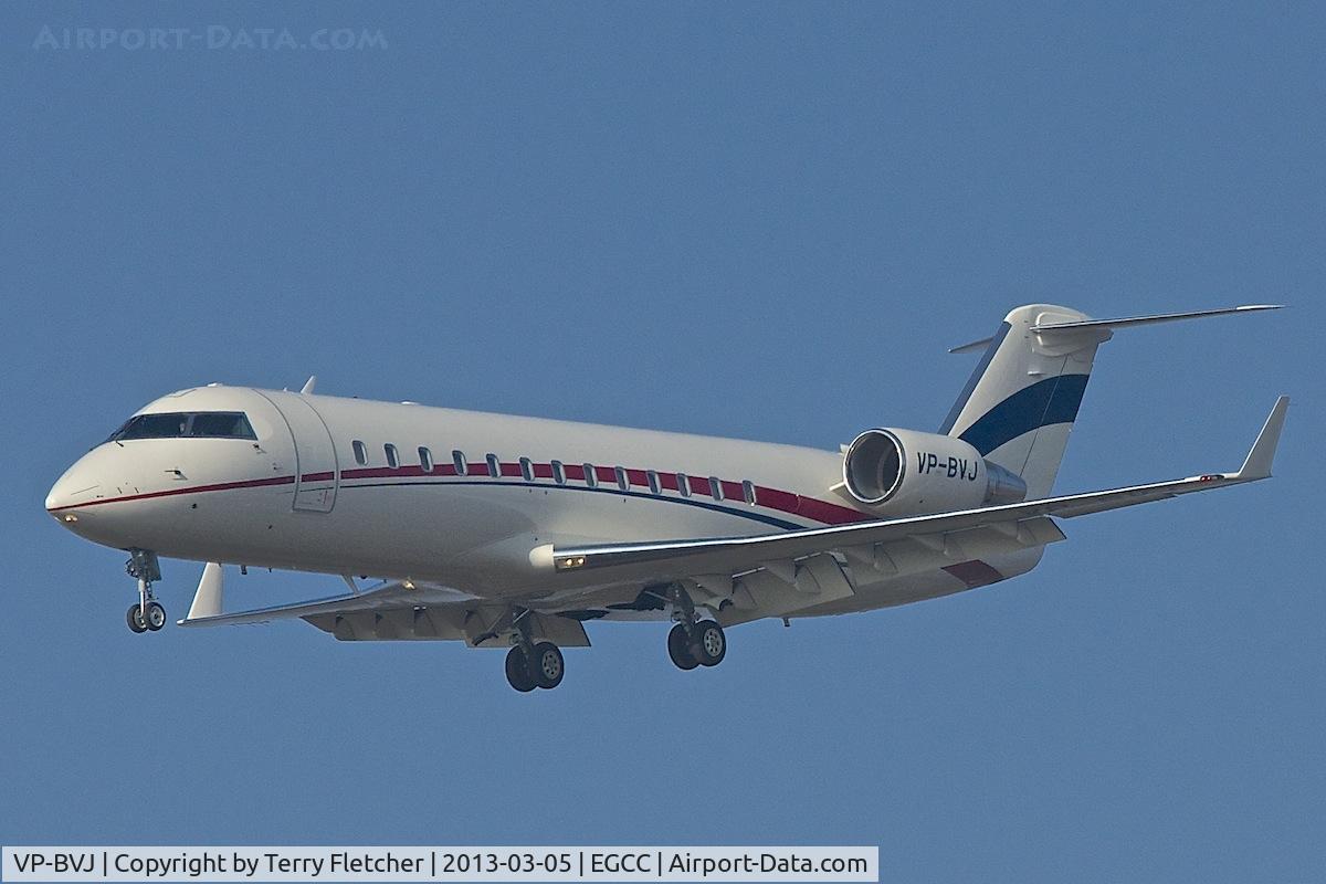 VP-BVJ, 2007 Bombardier Challenger 850 (CL-600-2B19) C/N 8071, 2007 Bombardier Challenger 850, c/n: 8071 at Manchester