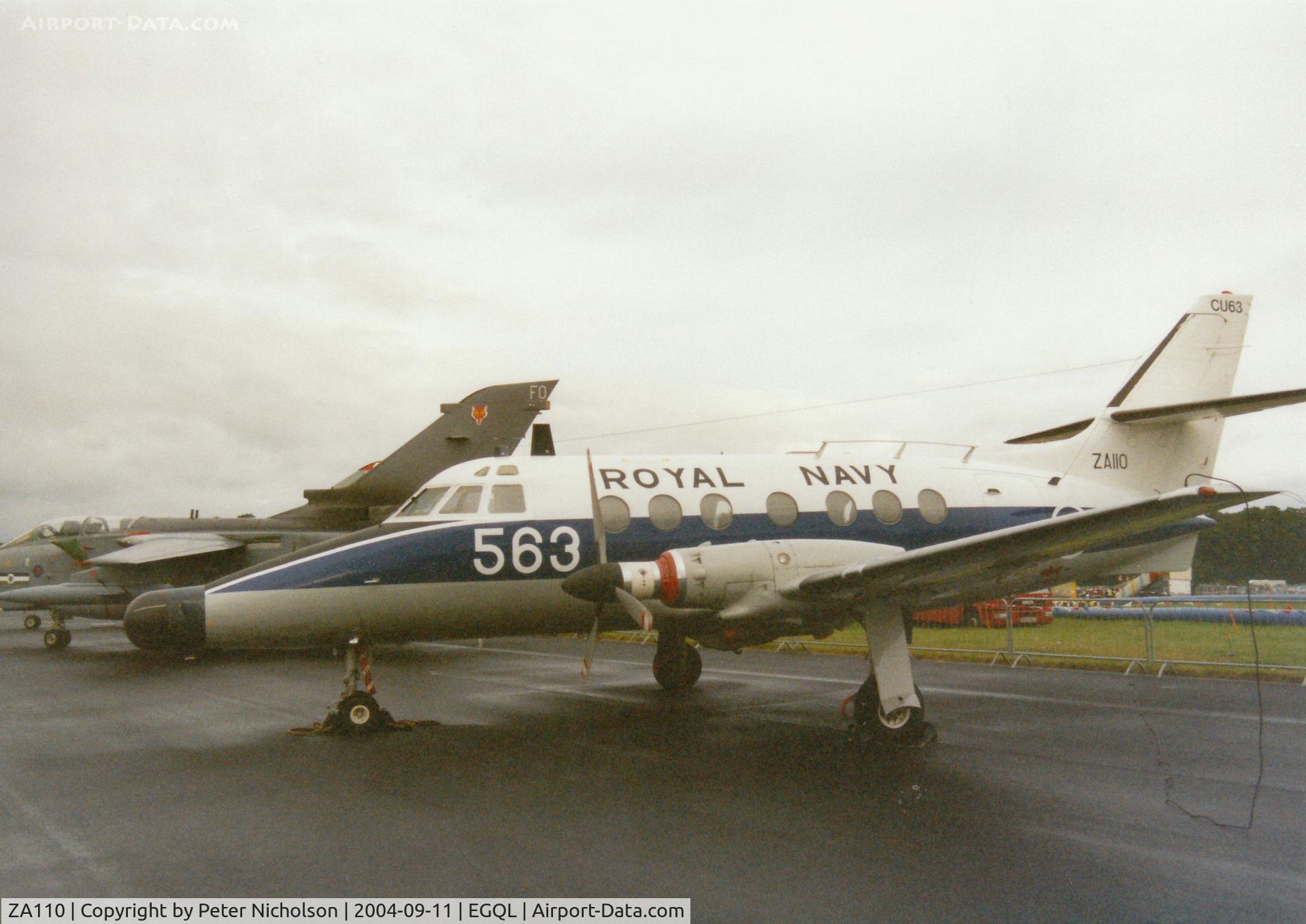 ZA110, 1971 Scottish Aviation HP-137 Jetstream T.2 C/N 248, Jetstream T.2, callsign Navy 807, of 750 Squadron on display at the 2004 RAF Leuchars Airshow.