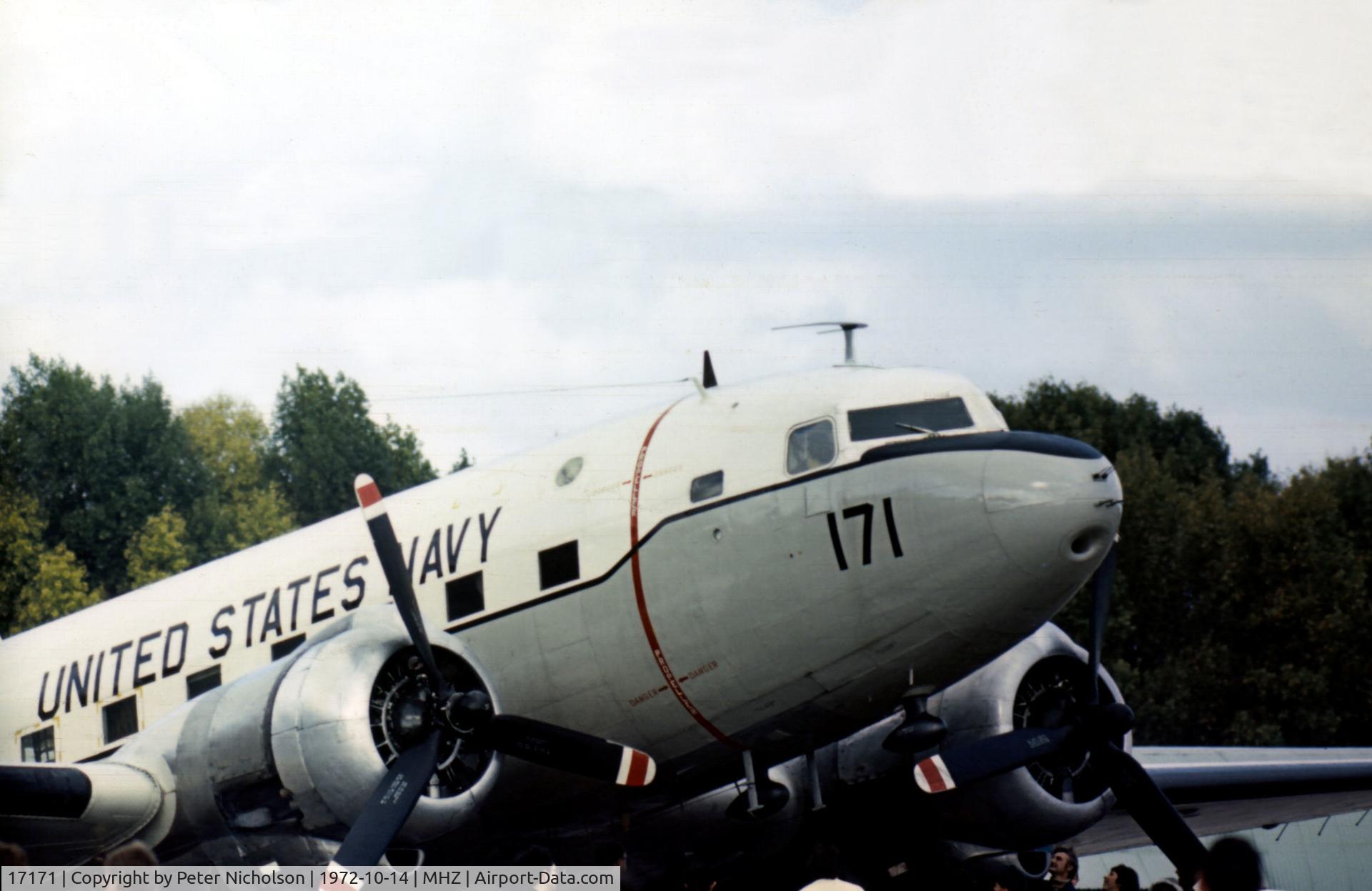 17171, 1944 Douglas C-117D C/N 43309, C-117D Super Dakota of the United States Naval Air Facility at RAF Mildenhall on display at the 1972 RAF Mildenhall Air Fete.