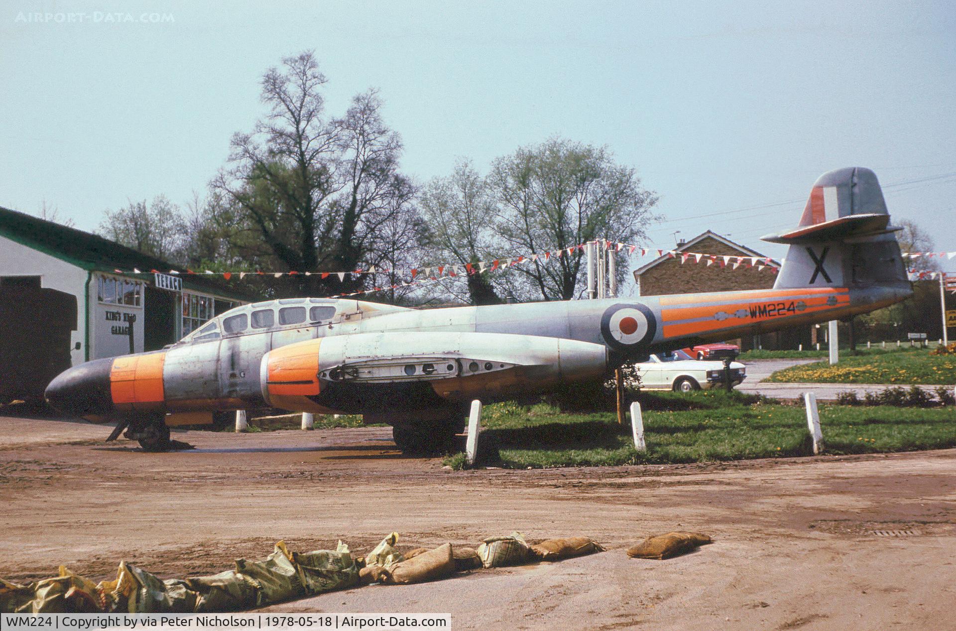 WM224, 1952 Gloster Meteor TT.20 C/N Not found WM224, Meteor TT.20 as seen at North Weald in May 1978.