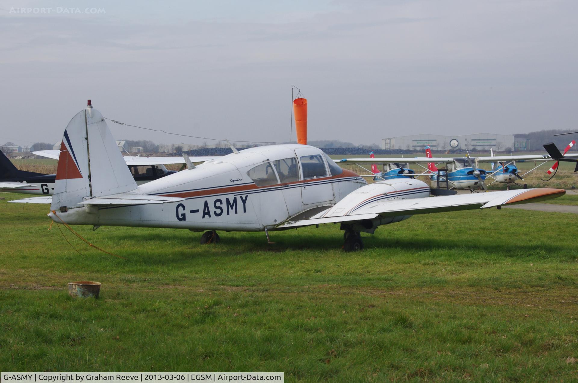 G-ASMY, 1962 Piper PA-23-160 Apache C/N 23-2032, Parked at Beccles.