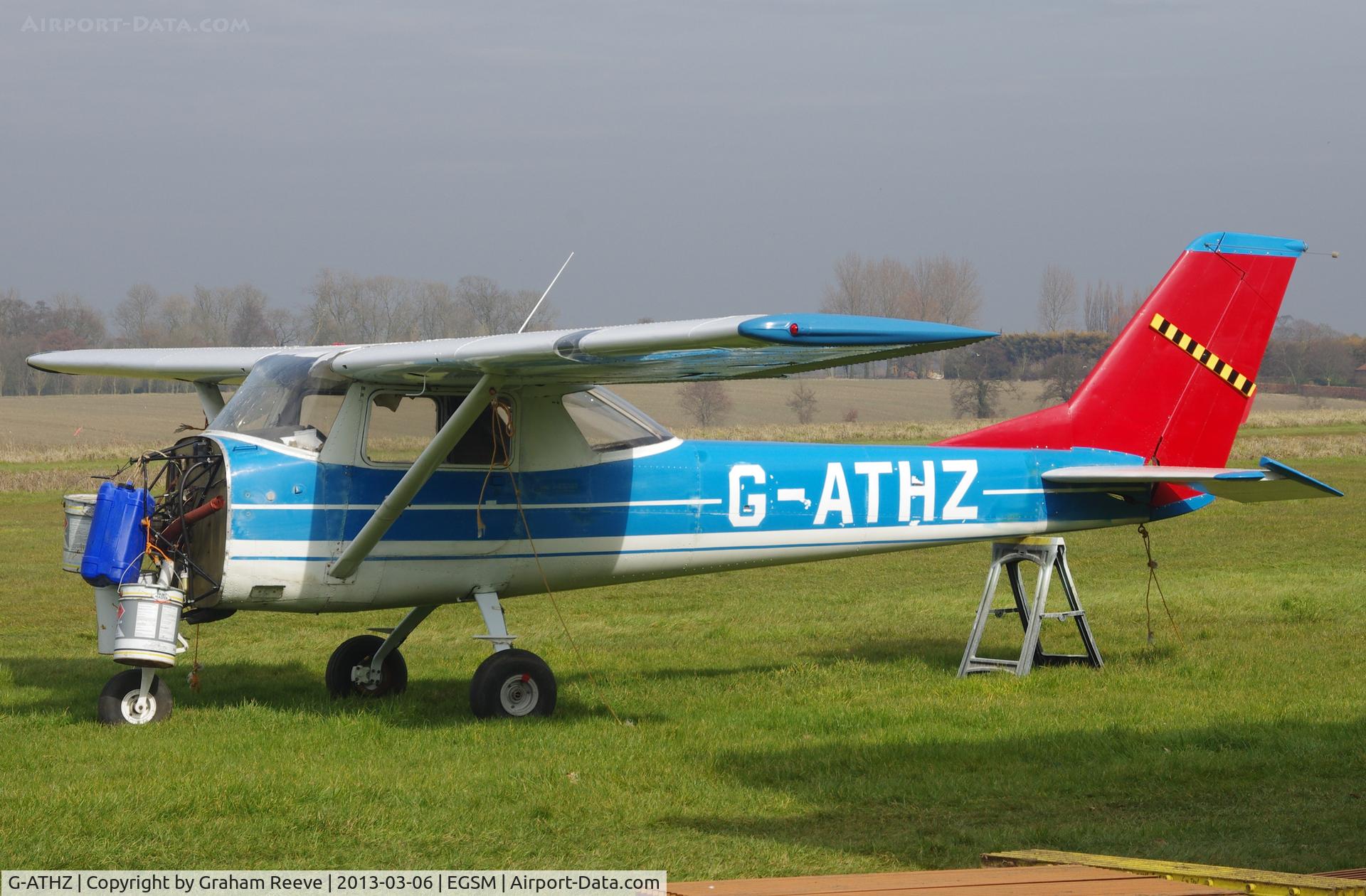 G-ATHZ, 1965 Cessna 150F C/N 150-61586, Parked at Beccles minus it's engine.