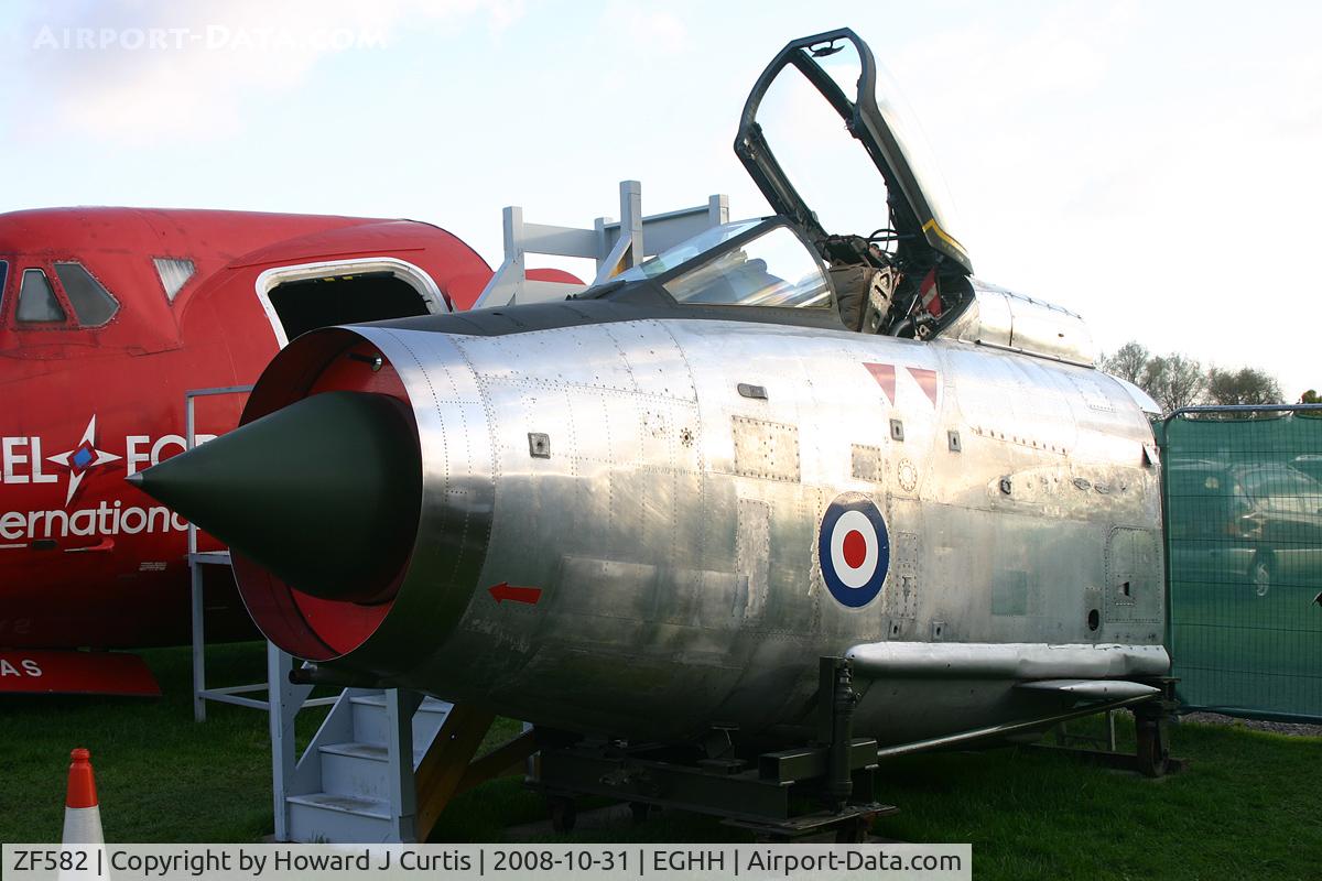 ZF582, English Electric Lightning F.53 C/N 95281, Nose only, preserved at the Bournemouth Aviation Museum.