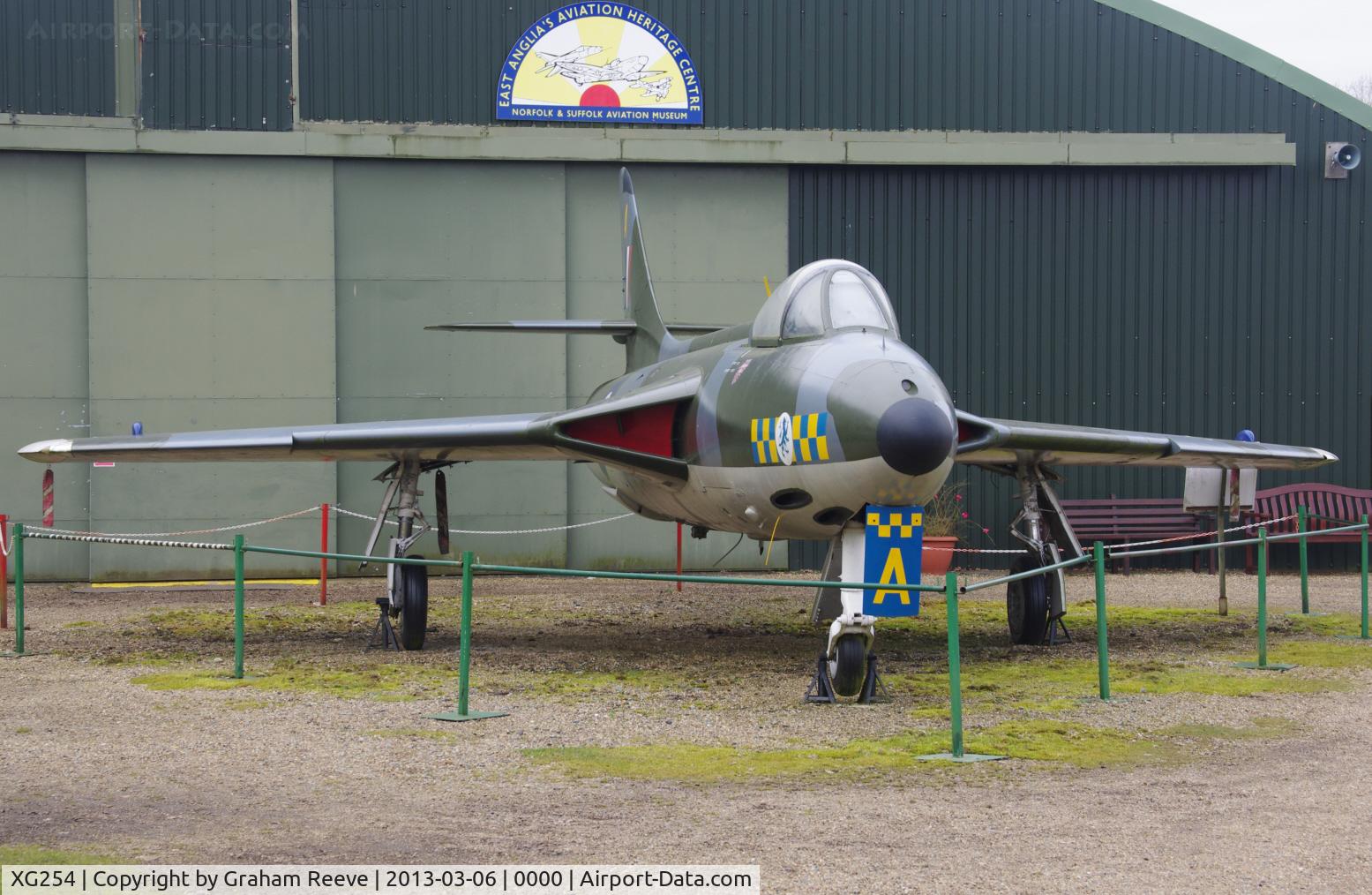 XG254, 1956 Hawker Hunter FGA.9 C/N 41H/680055, Preserved at the Norfolk and Suffolk Aviation Museum, Flixton.
