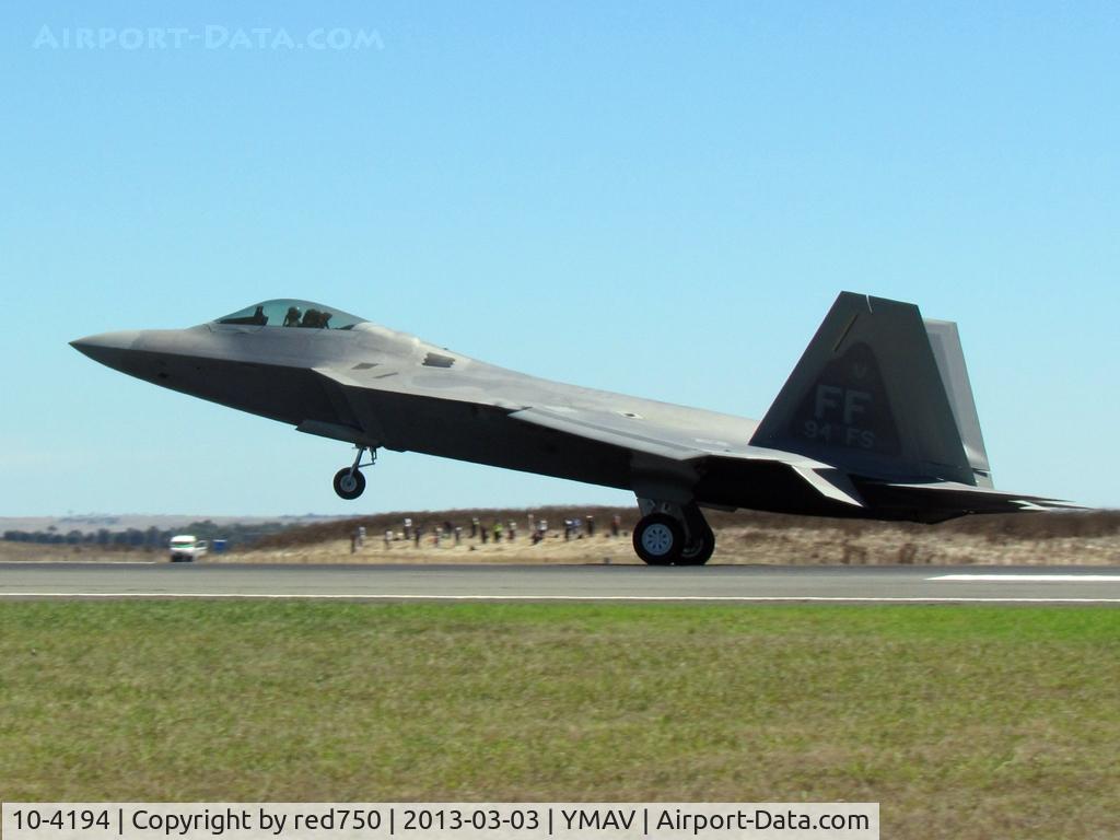 10-4194, Lockheed Martin F-22A Raptor C/N 645-4194, 10194 at the 2013 Australian International Airshow Avalon