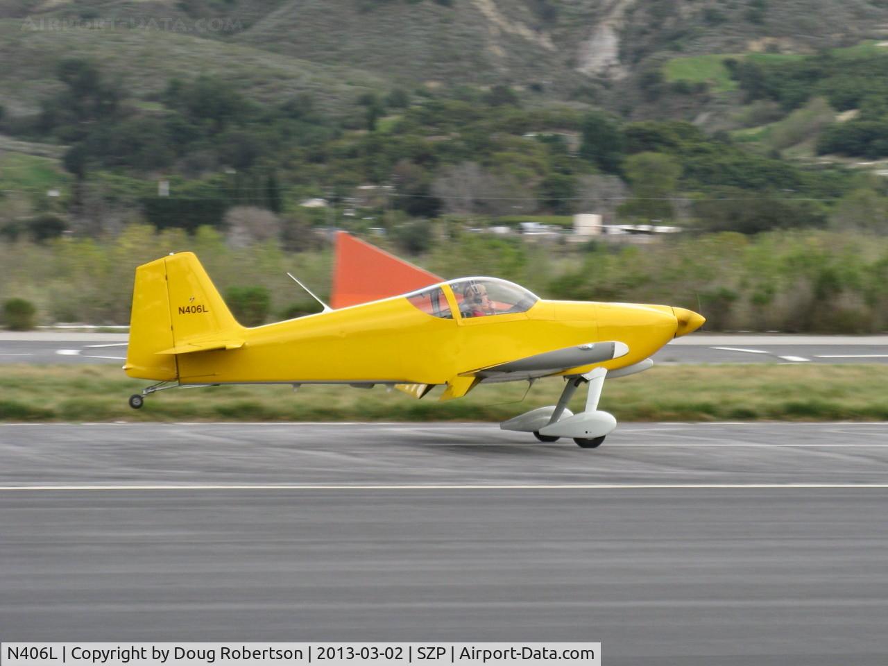 N406L, 2008 Vans RV-6 C/N 936, Provo PROVO 6, Lycoming O-320 160 Hp, landing roll Rwy 22