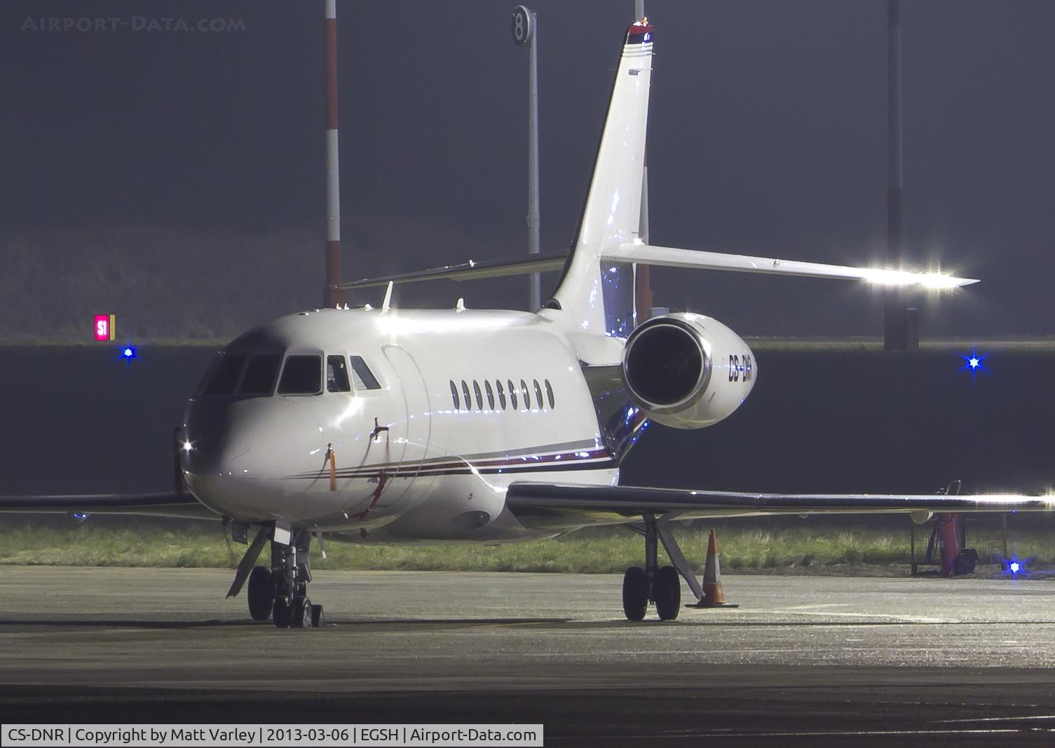 CS-DNR, 2000 Dassault Falcon 2000 C/N 120, sat on stand.
