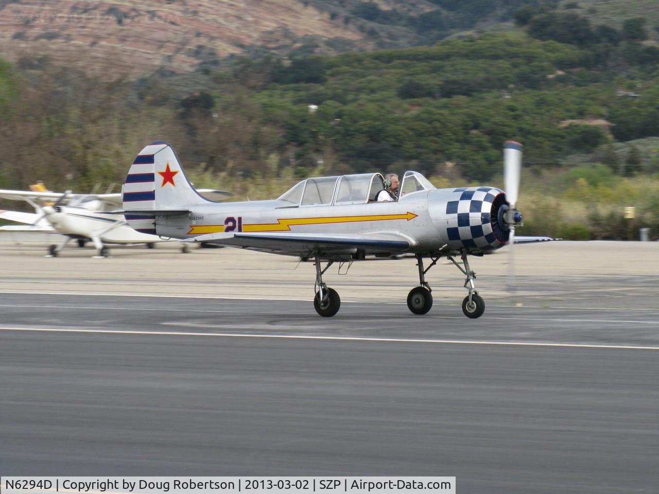 N6294D, 1983 Yakovlev Yak-52 C/N 833611, 1983 Yakovlev YAK 52, Vedeneev (Ivchenko) M-14P 360 Hp radial, landing roll Rwy 22