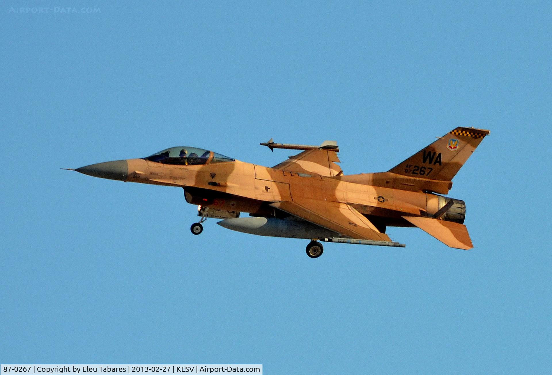 87-0267, General Dynamics F-16C Fighting Falcon C/N 5C-528, TAken during Red Flag Exercise at Nellis Air Force Base, Nevada.