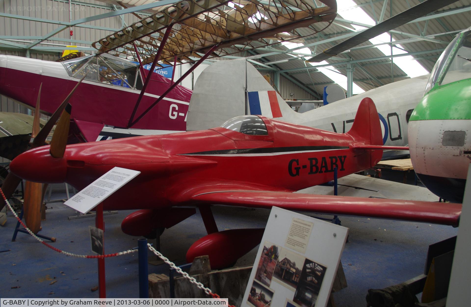 G-BABY, 1975 Taylor JT-2 Titch C/N PFA 3204, Preserved at the Norfolk and Suffolk Aviation Museum, Flixton.