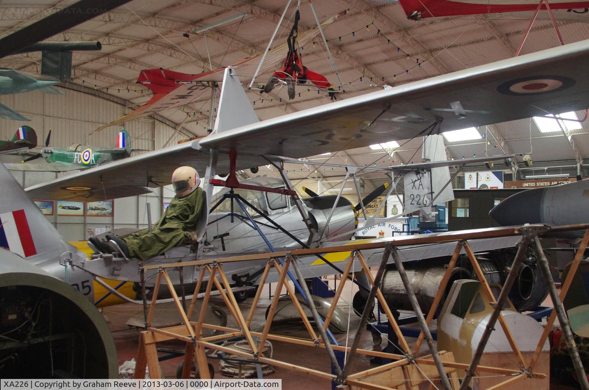 XA226, 1952 Slingsby T-38 Grasshopper TX.1 C/N 0000, Preserved at the Norfolk and Suffolk Aviation Museum, Flixton.